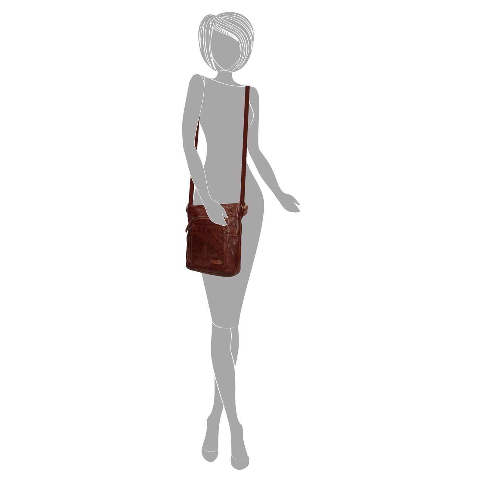 Kožená crossbody kabelka Enrico Benetti Eva, hnědá 5