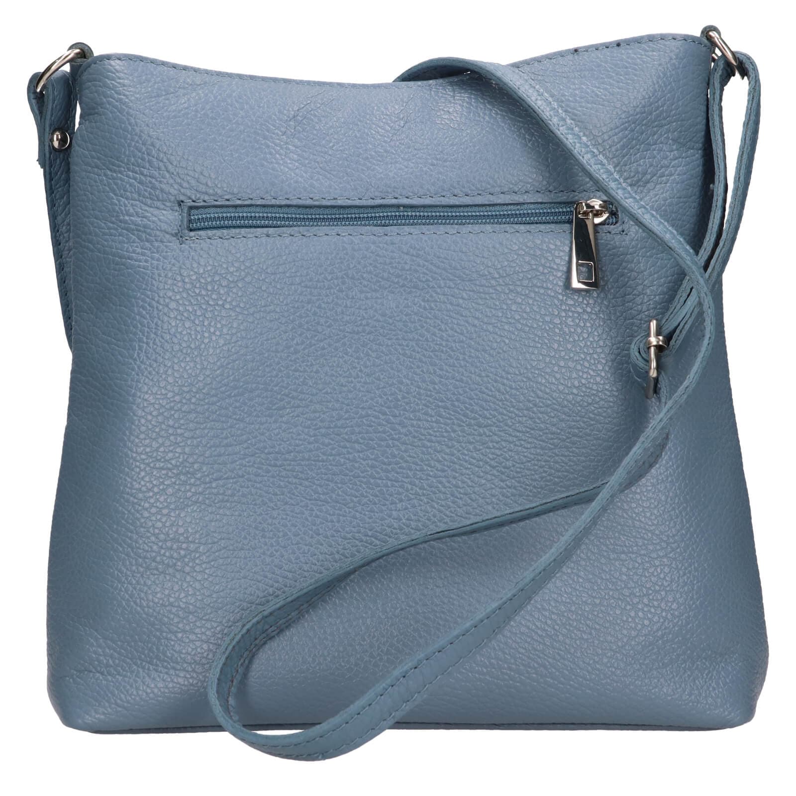 Kožená crossbody kabelka Italia Emma, modrá 3