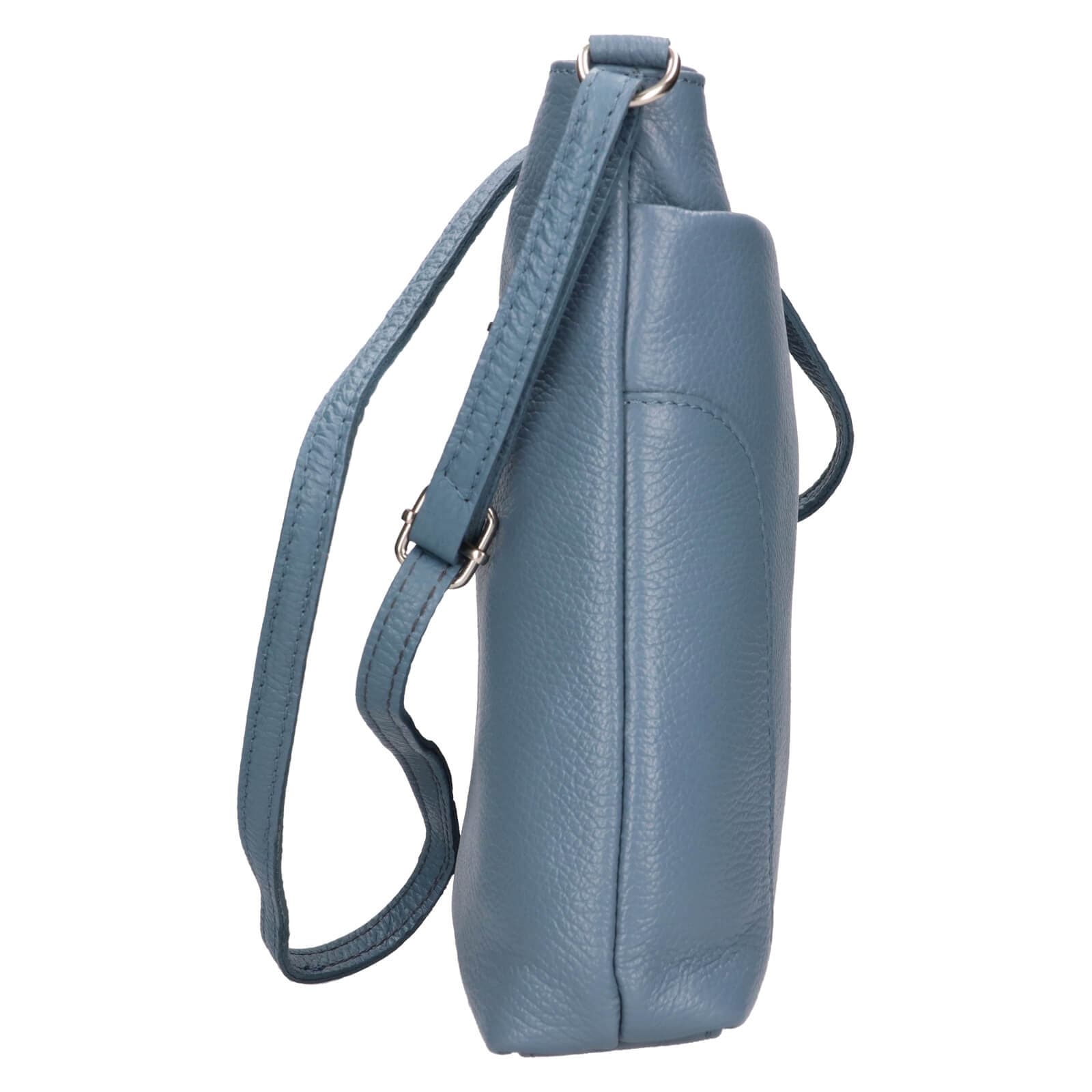 Kožená crossbody kabelka Italia Emma, modrá 4