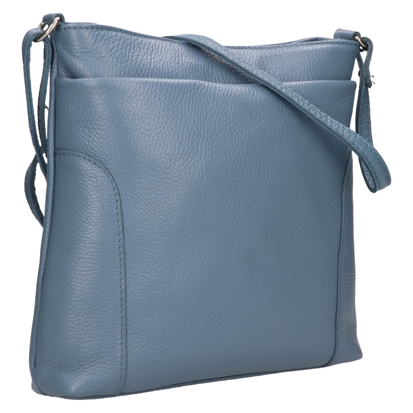 Kožená crossbody kabelka Italia Emma, modrá 2