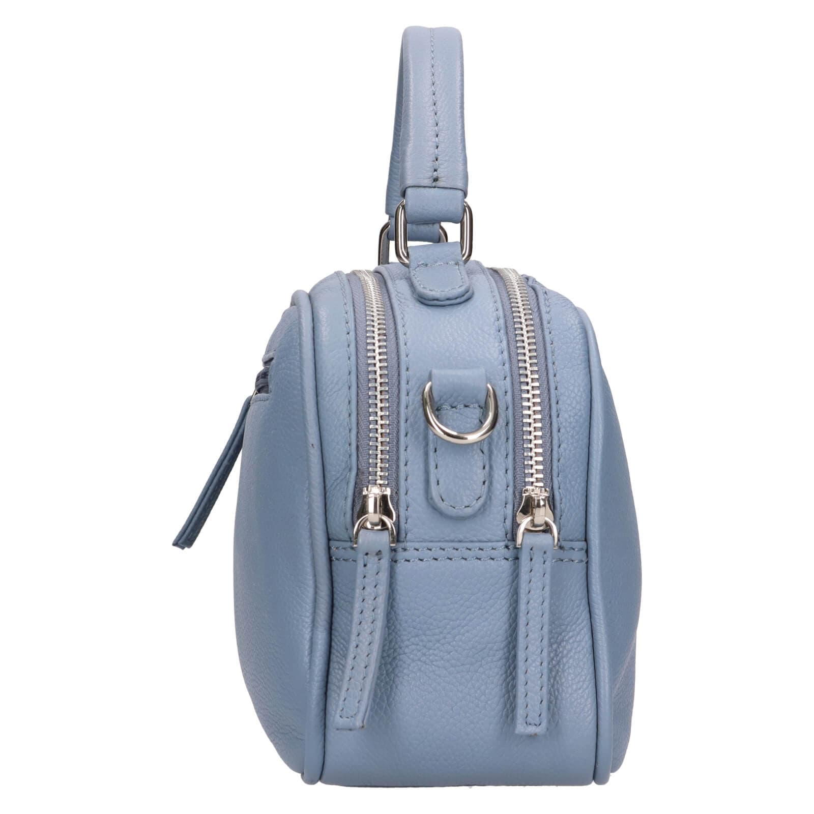 Kožená crossbody kabelka Lagen Veress, modrá 4