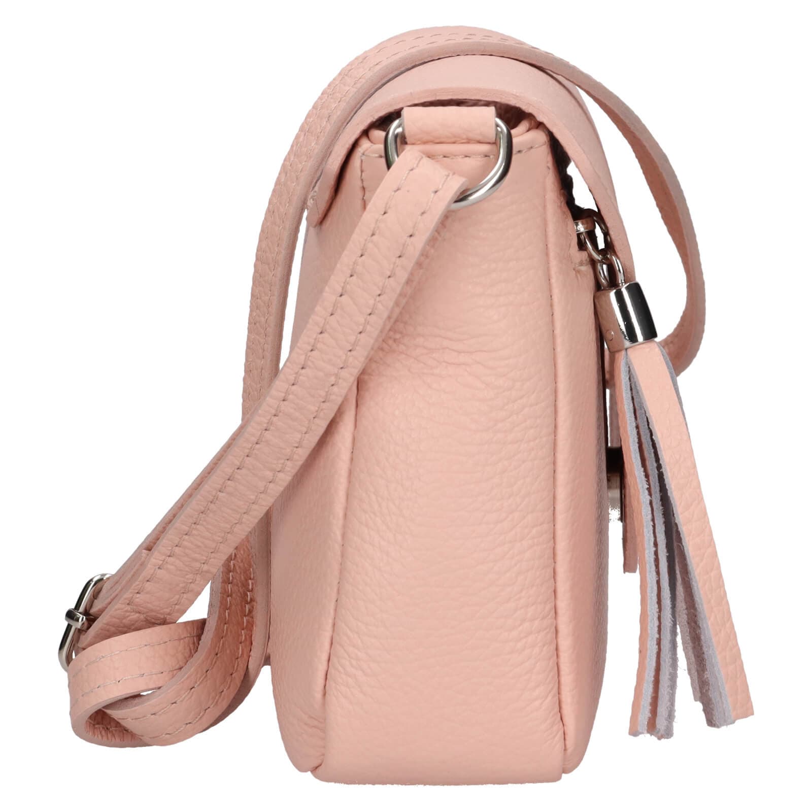 Kožená crossbody kabelka Italia Kalia, růžová 4