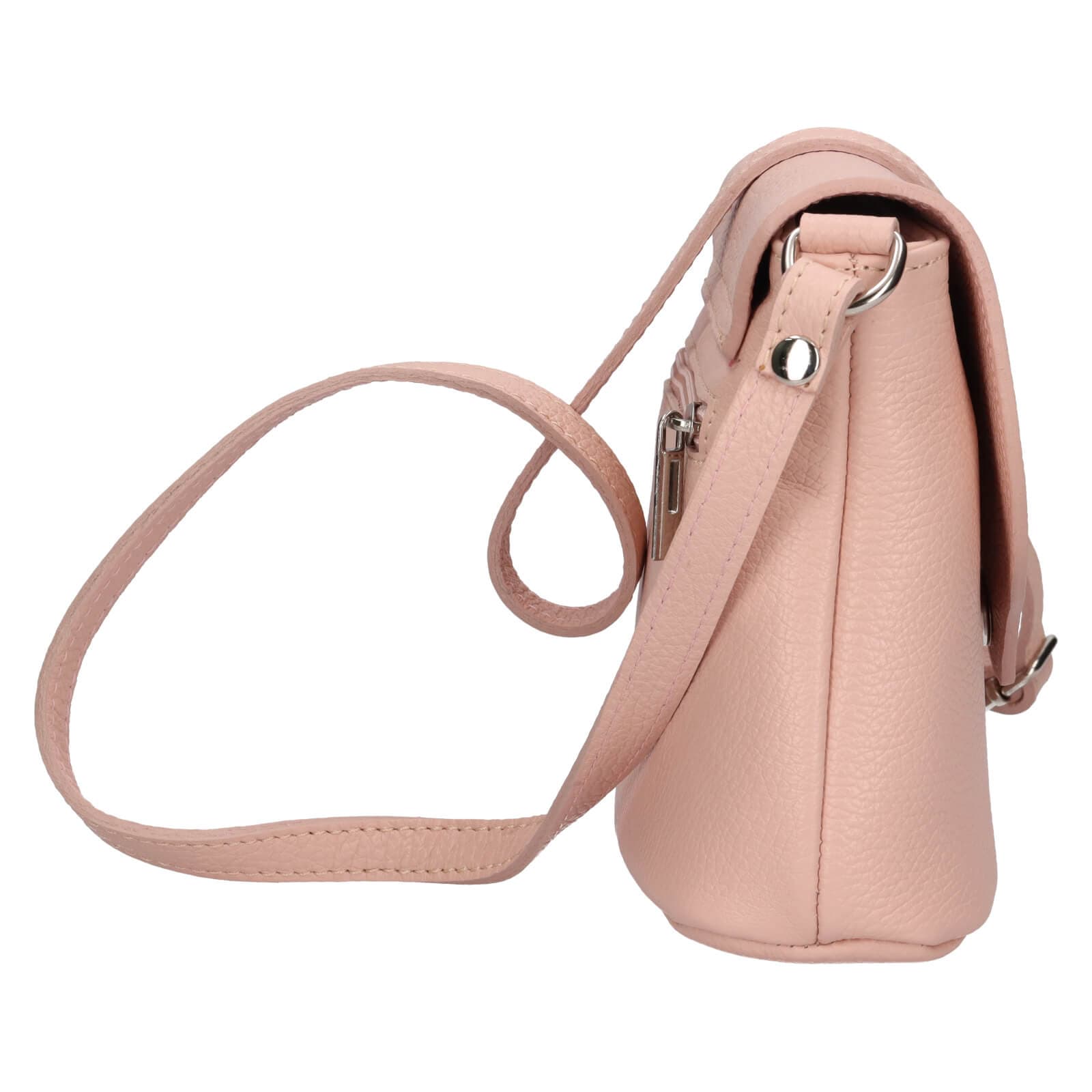 Kožená crossbody kabelka Italia Alice, růžová 4
