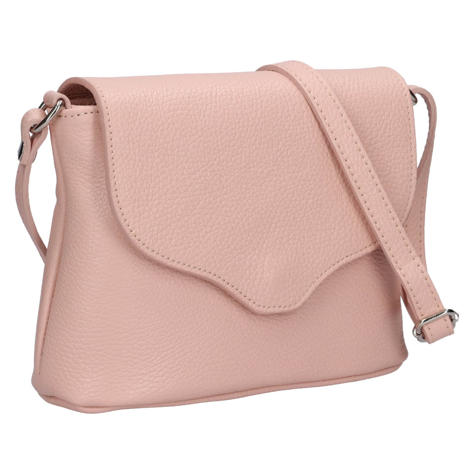 Kožená crossbody kabelka Italia Alice, růžová 2