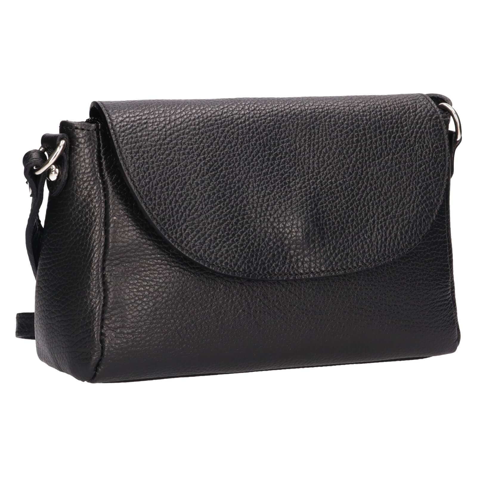 Kožená crossbody kabelka Italia Mirabel, černá 2