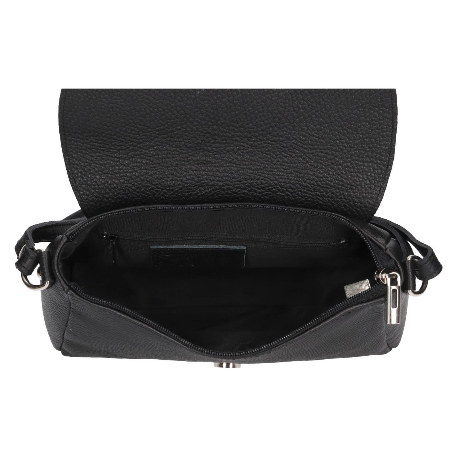 Kožená crossbody kabelka Italia Mirabel, černá 5