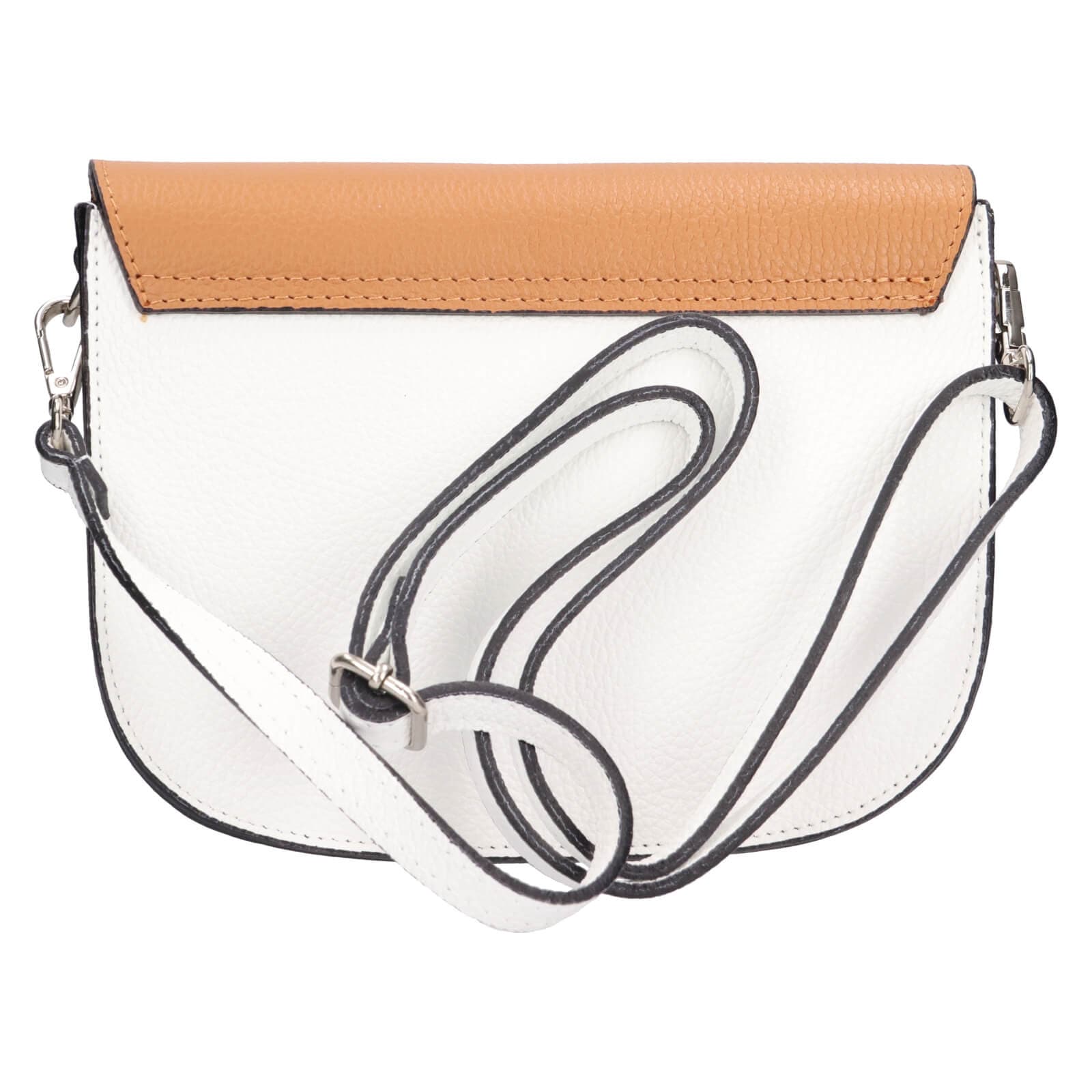 Kožená crossbody kabelka Italia Moniq, bílá 3
