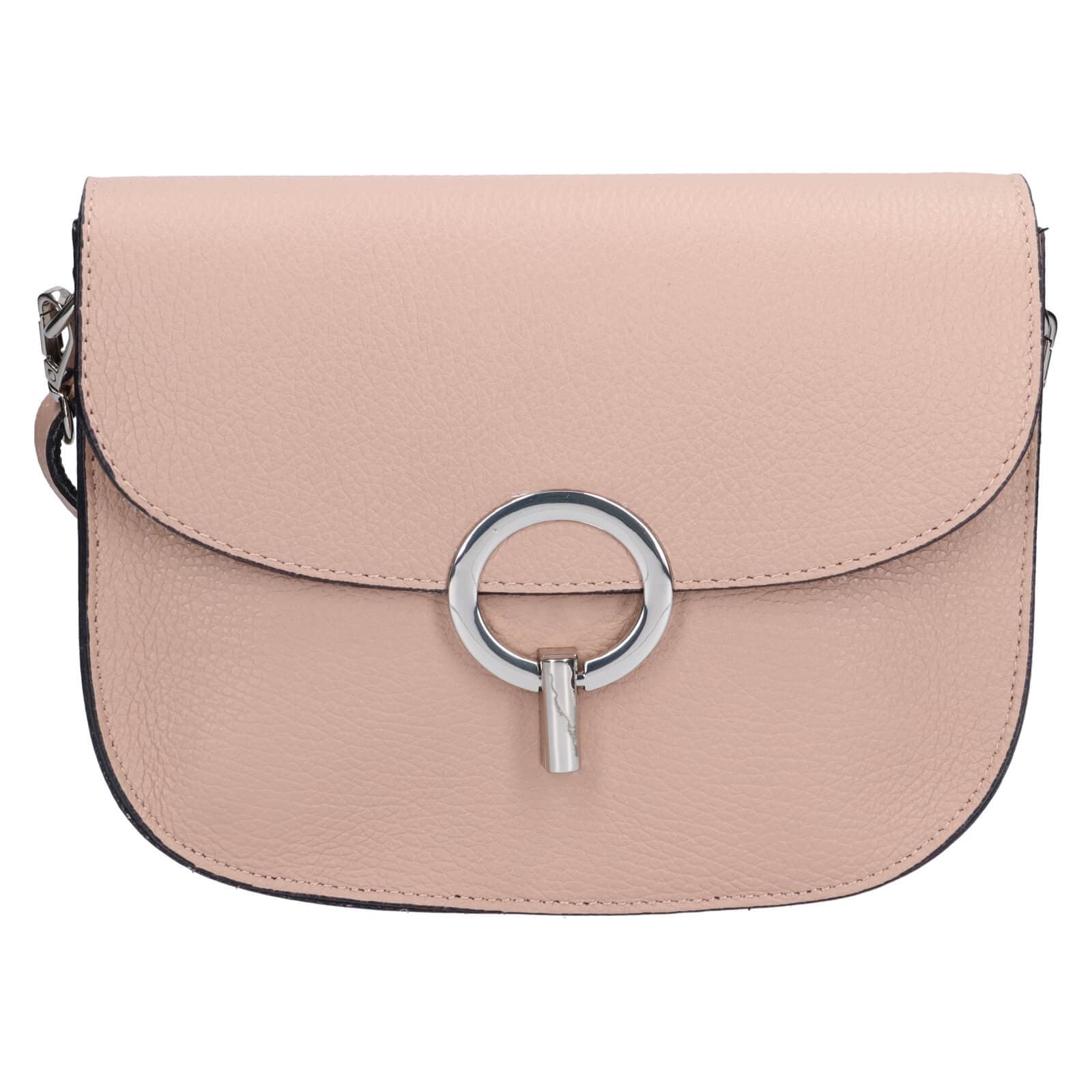 Kožená crossbody kabelka Italia Moniq, béžová