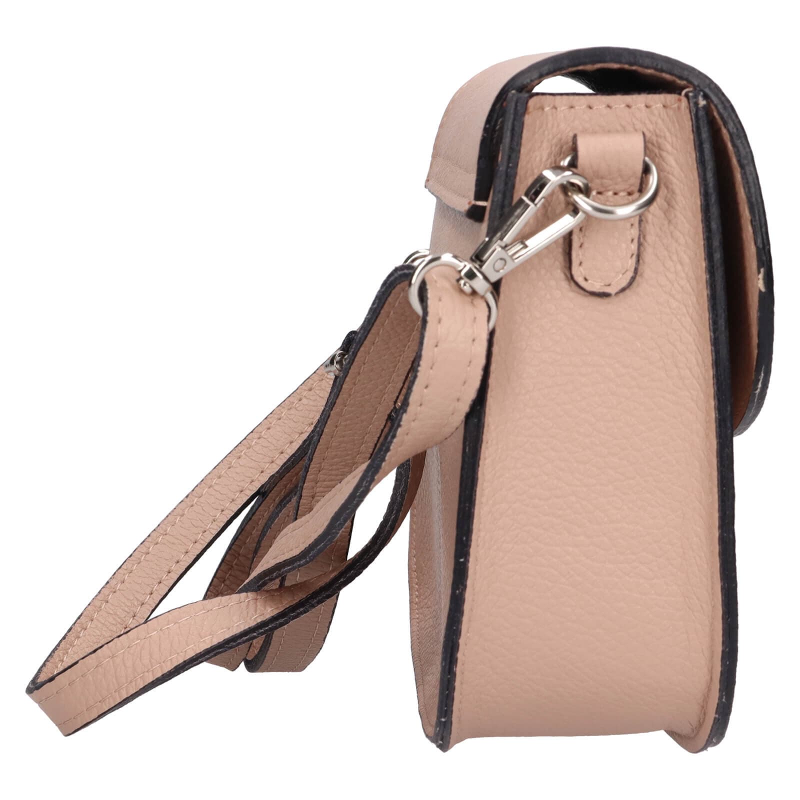 Kožená crossbody kabelka Italia Moniq, béžová 4
