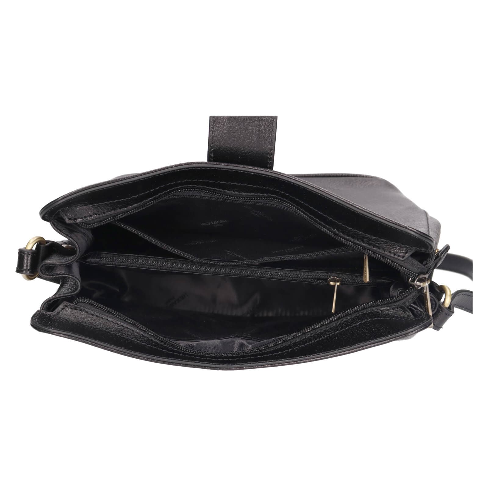 Kožená crossbody kabelka Hexagona 111960, černá 5