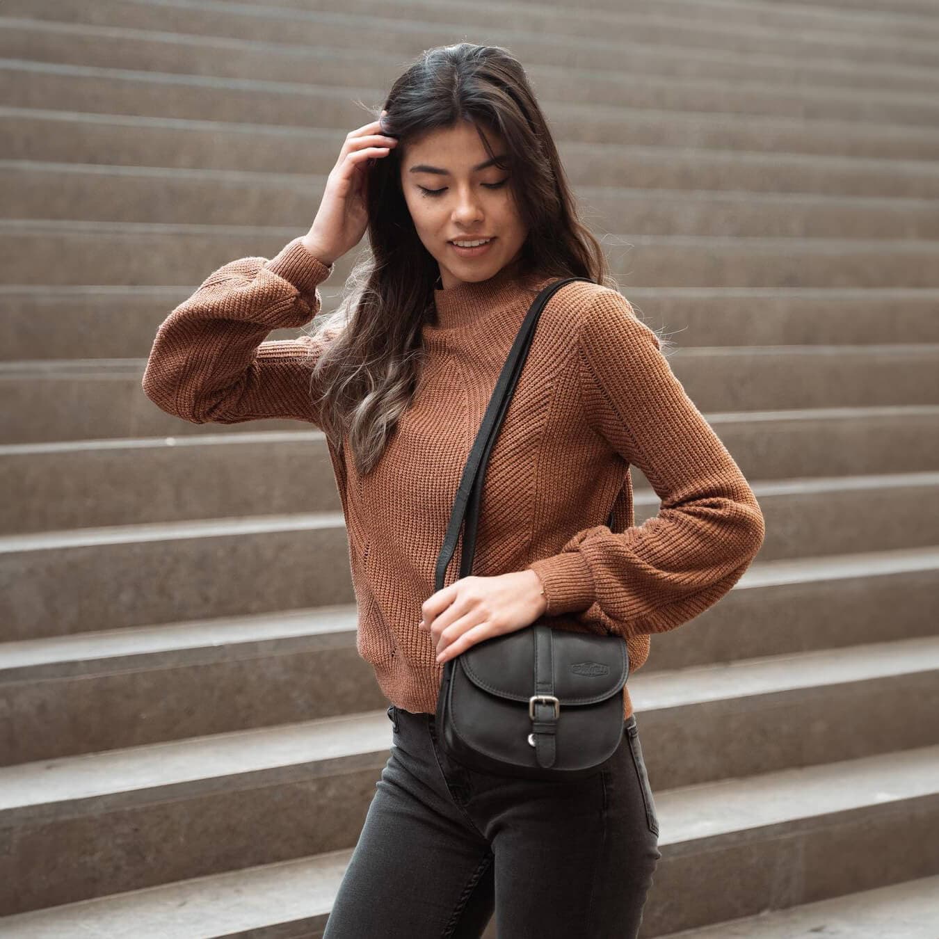 Kožená crossbody kabelka Sparwell Kamile, hnědá 6