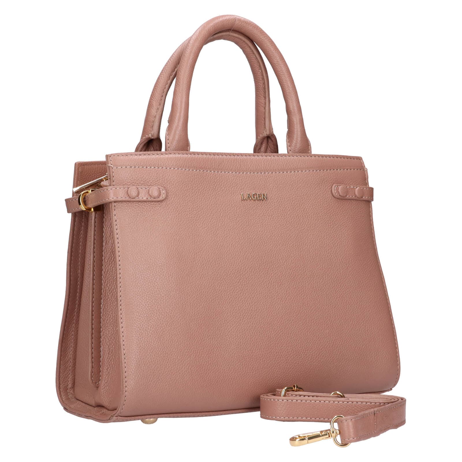 Kožená kabelka Lagen Lukaa, béžová 2