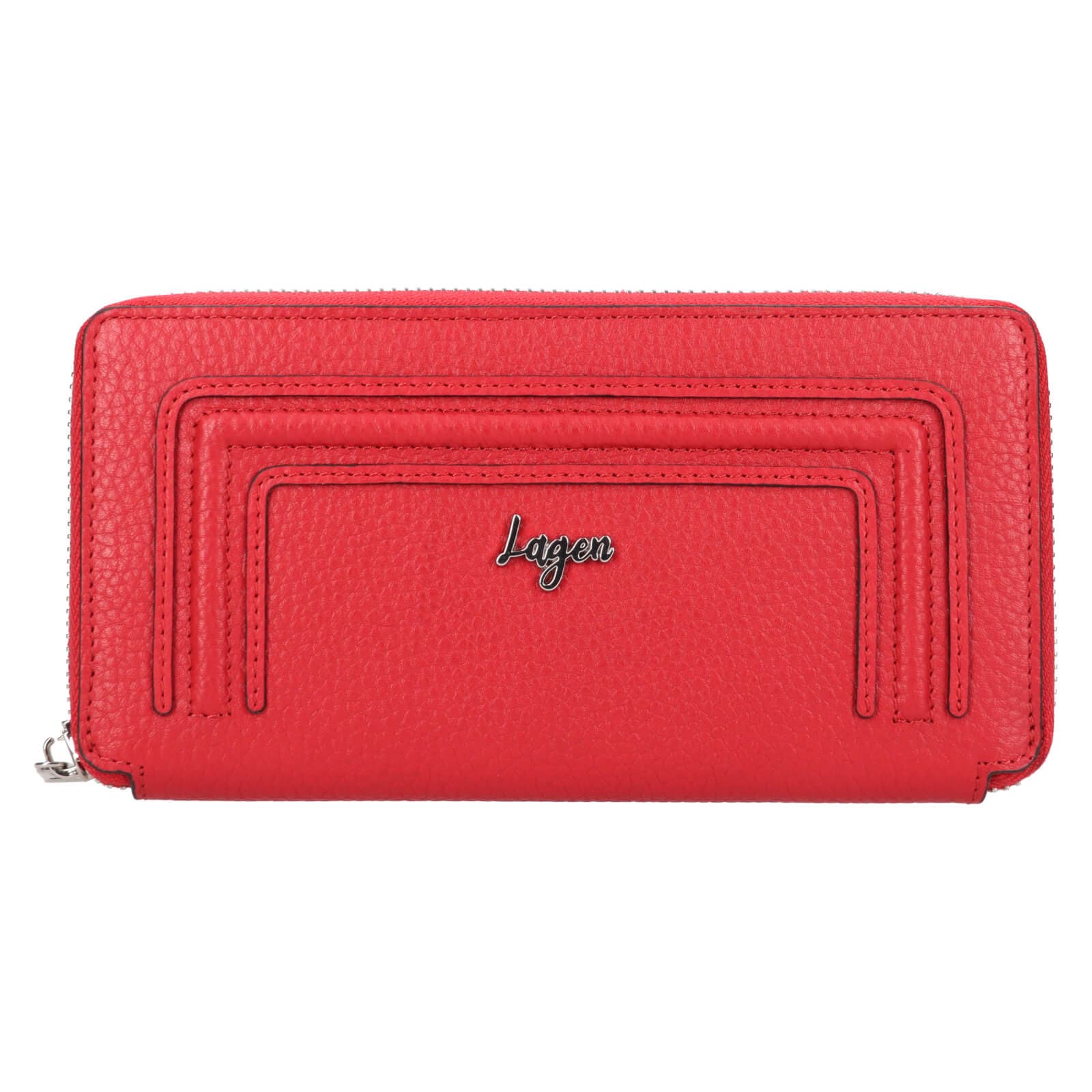 Kožená peněženka Lagen Arzea, červená