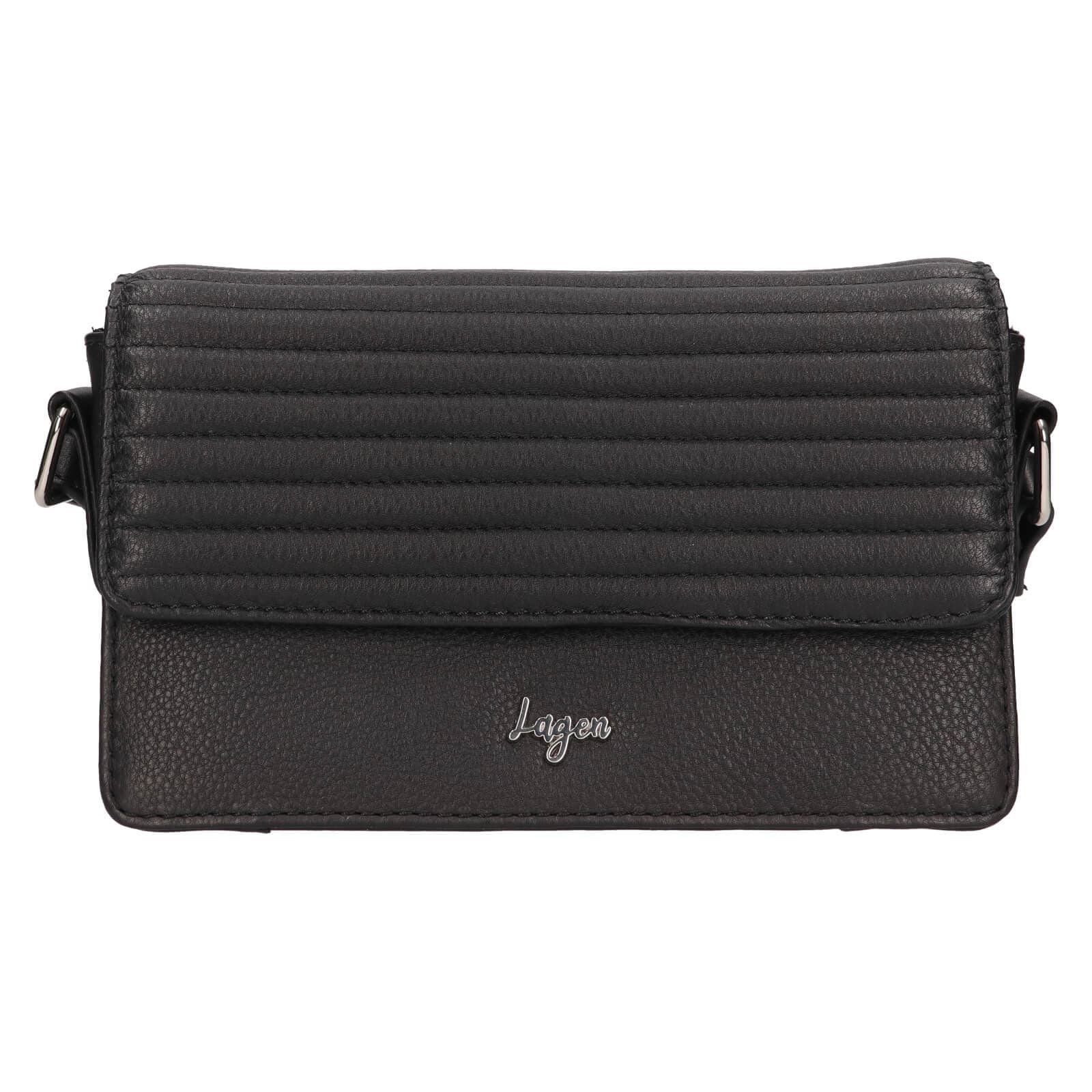 Kožená crossbody kabelka Lagen Livia, černá