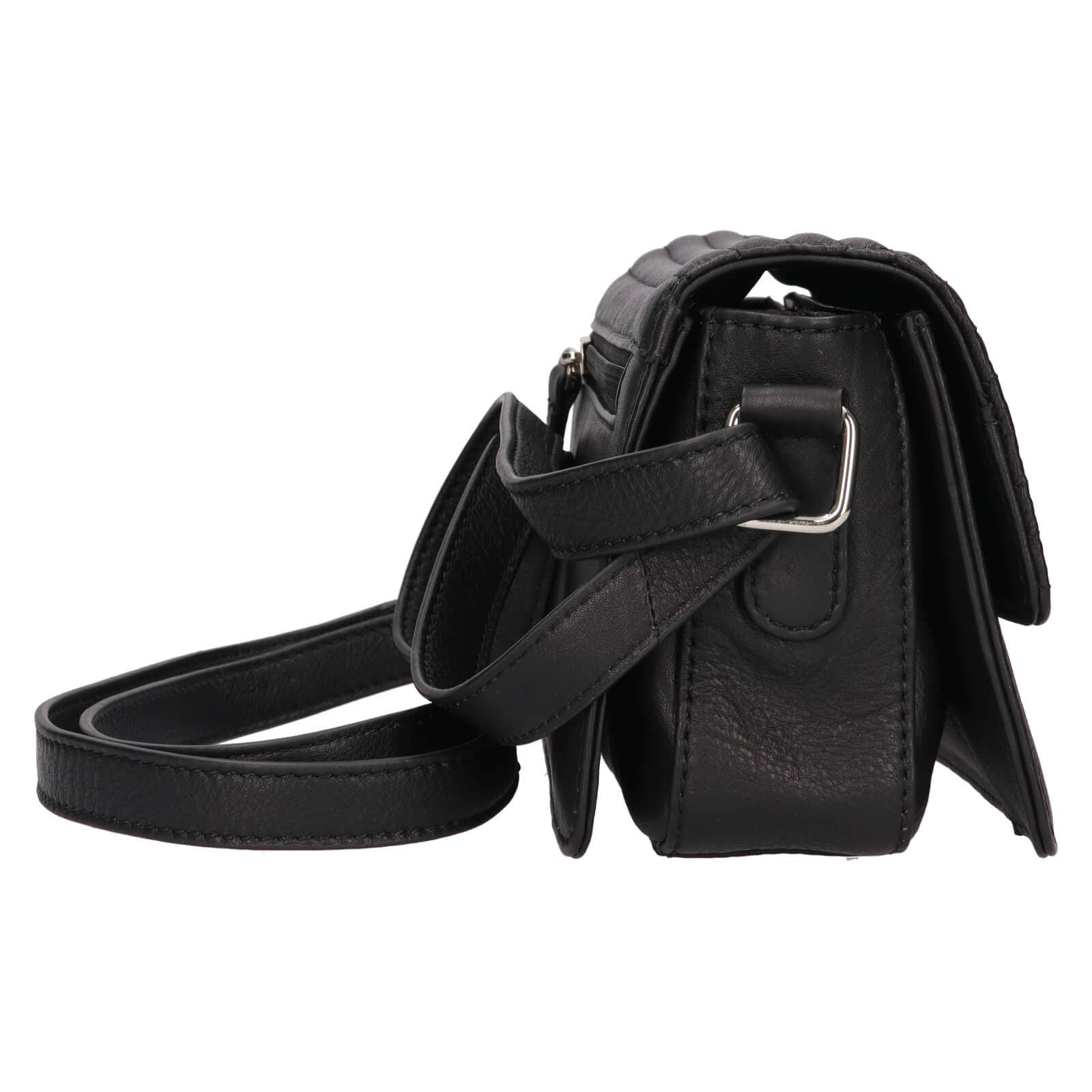 Kožená crossbody kabelka Lagen Livia, černá 3