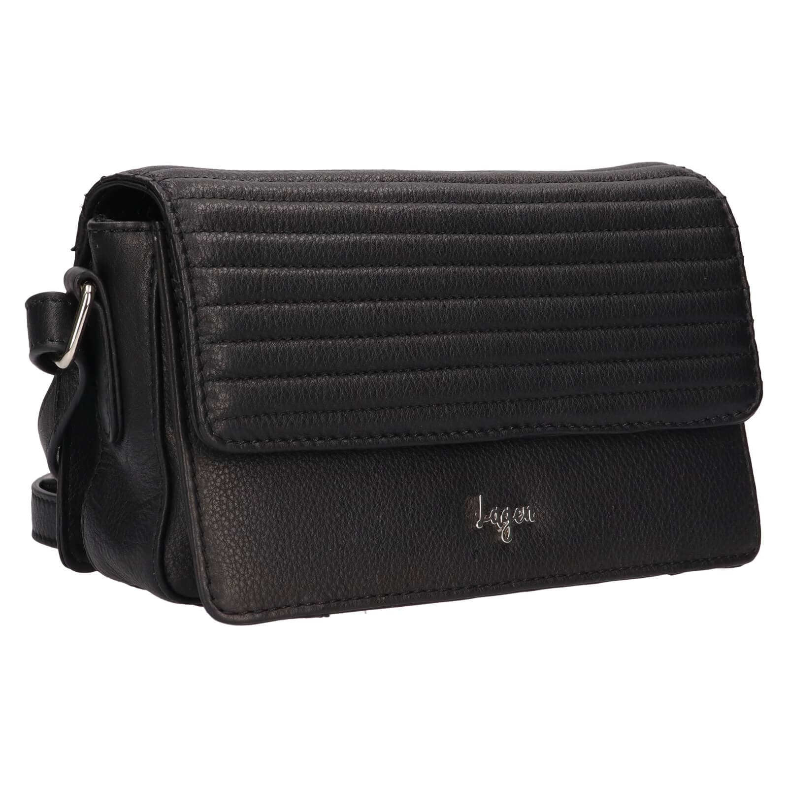 Kožená crossbody kabelka Lagen Livia, černá 4