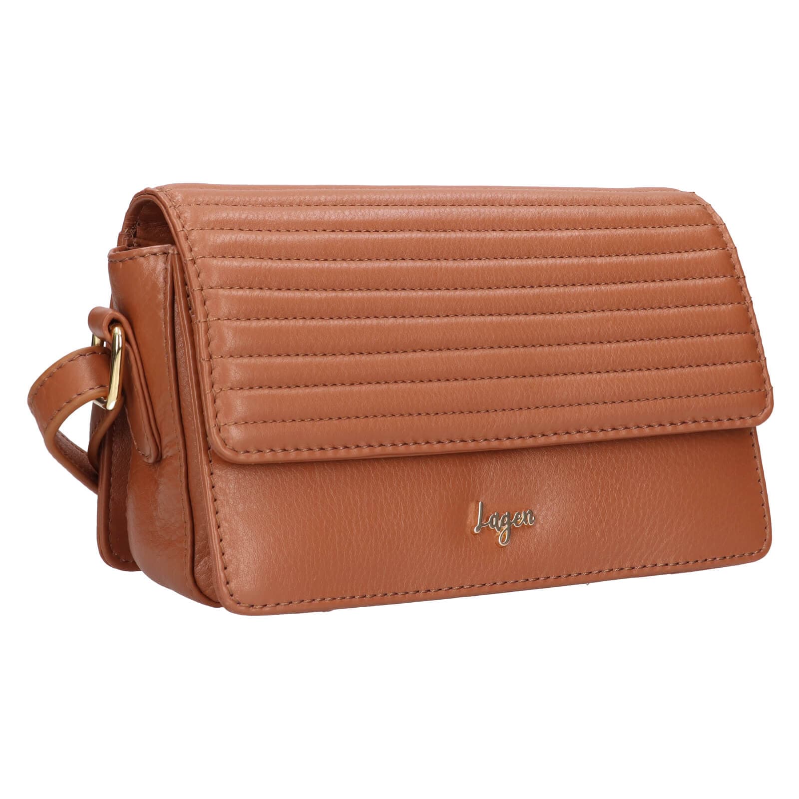 Kožená crossbody kabelka Lagen Livia, hnědá 2