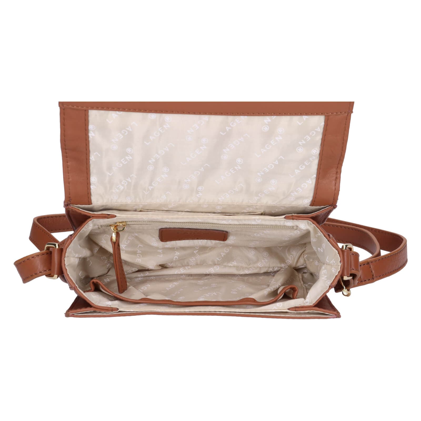 Kožená crossbody kabelka Lagen Livia, hnědá 5