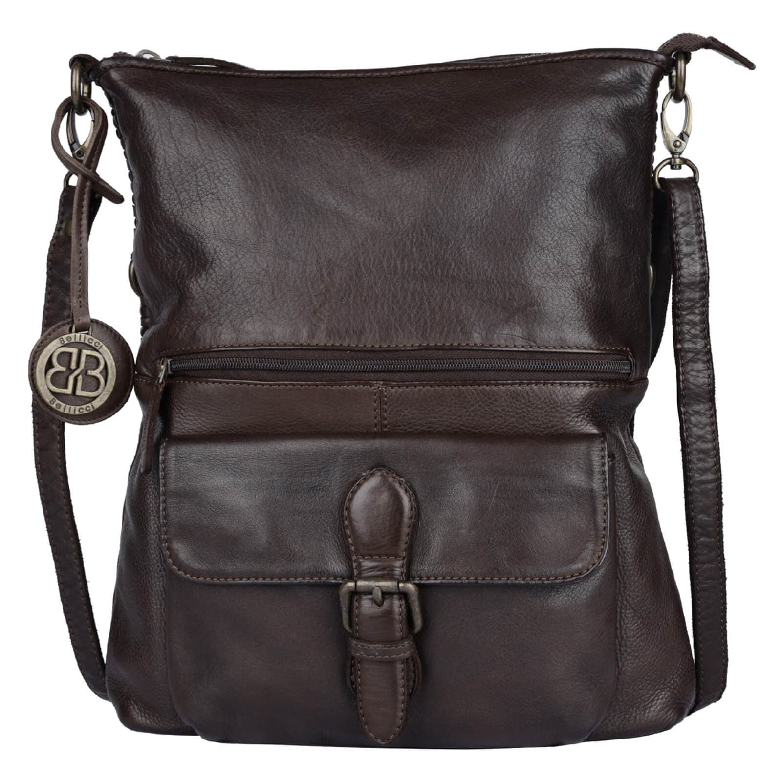 Kožená crossbody kabelka Bellicci Inge, hnědá 2