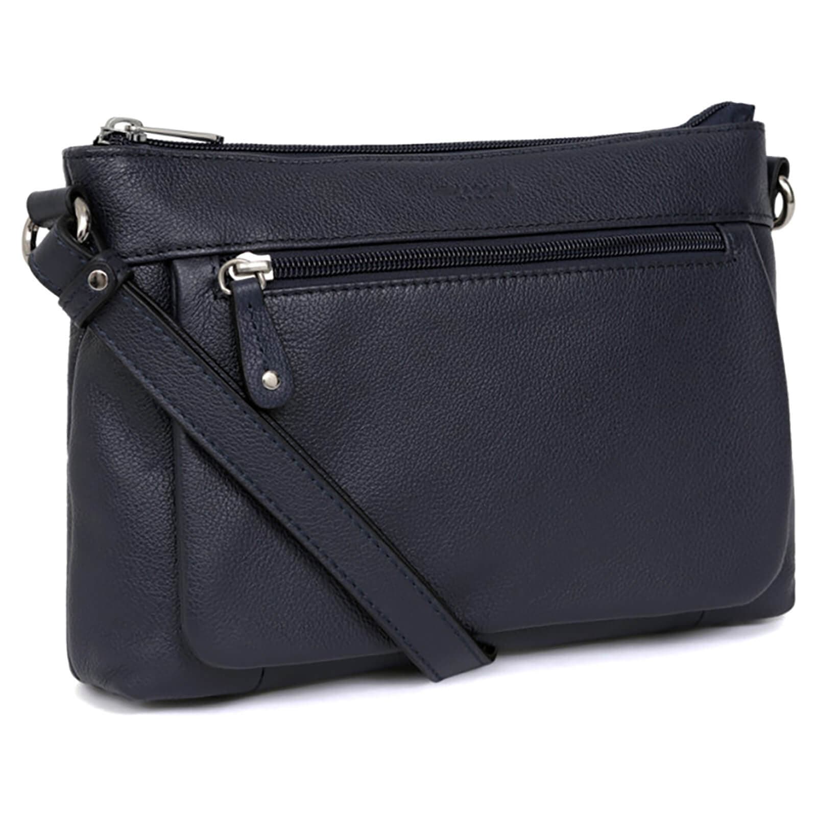 Kožená crossbody kabelka Hexagona Violla, modrá 2