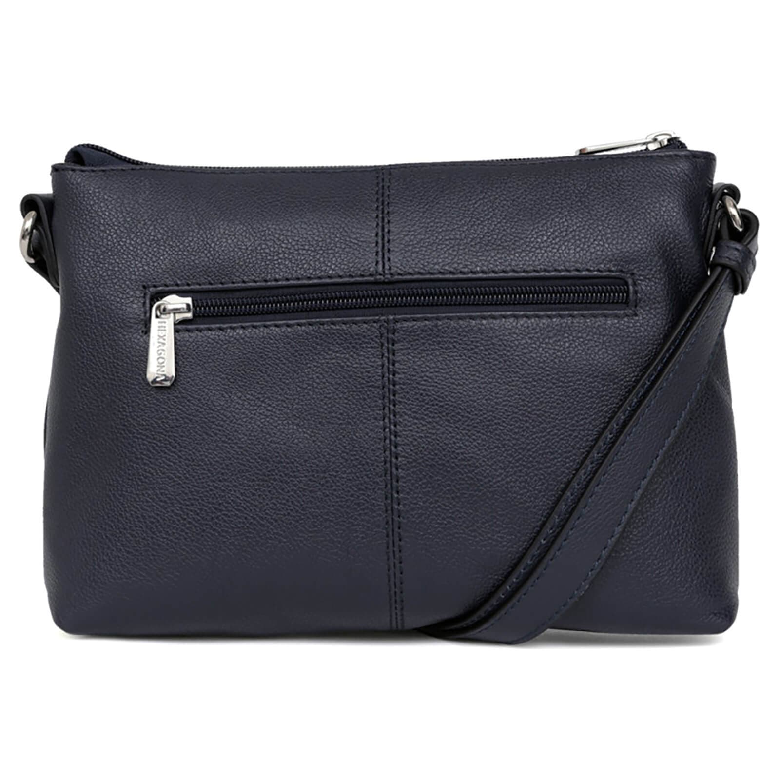 Kožená crossbody kabelka Hexagona Violla, modrá 3