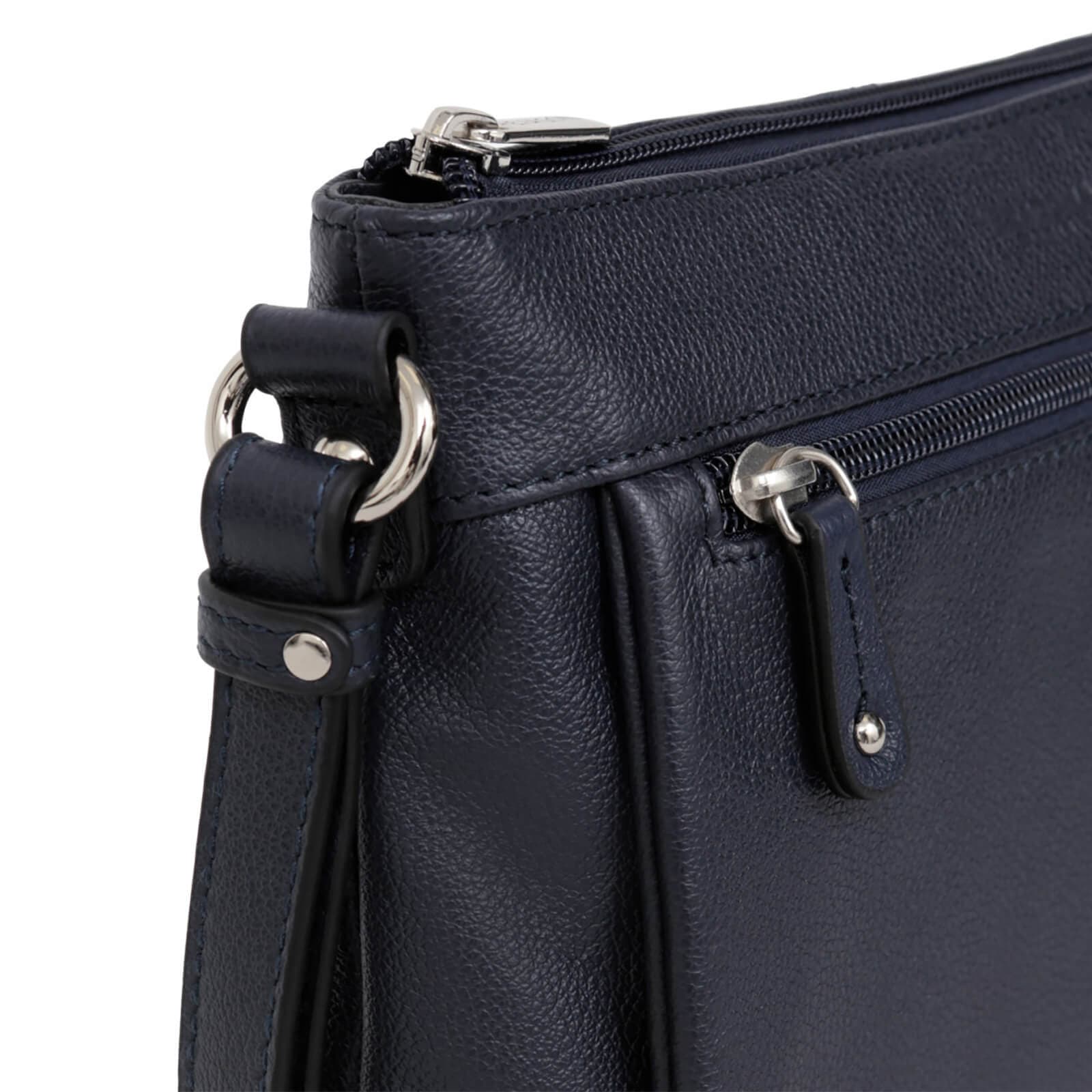 Kožená crossbody kabelka Hexagona Violla, modrá 4