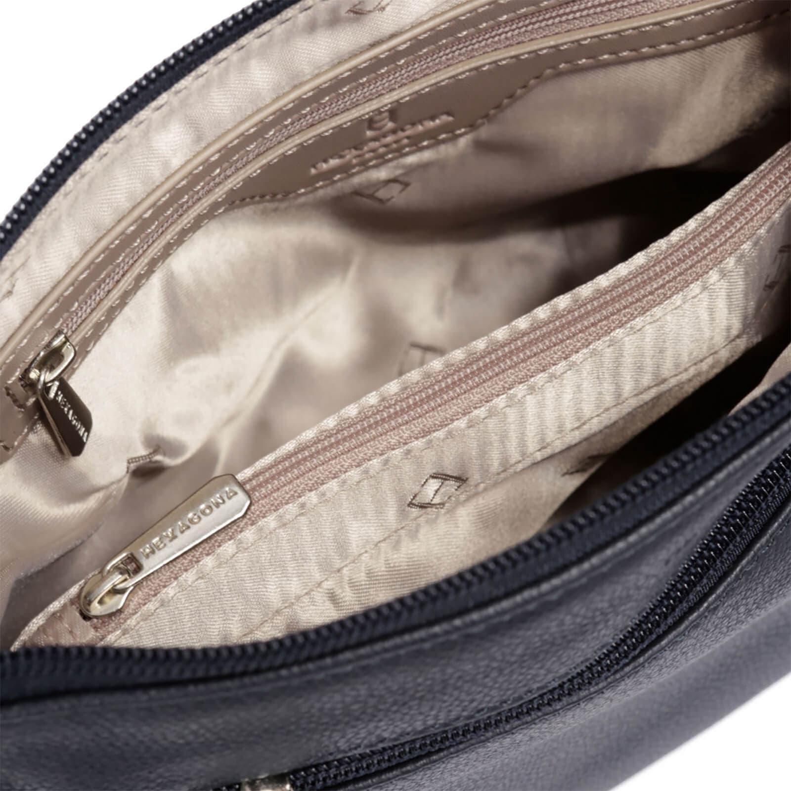 Kožená crossbody kabelka Hexagona Violla, modrá 5