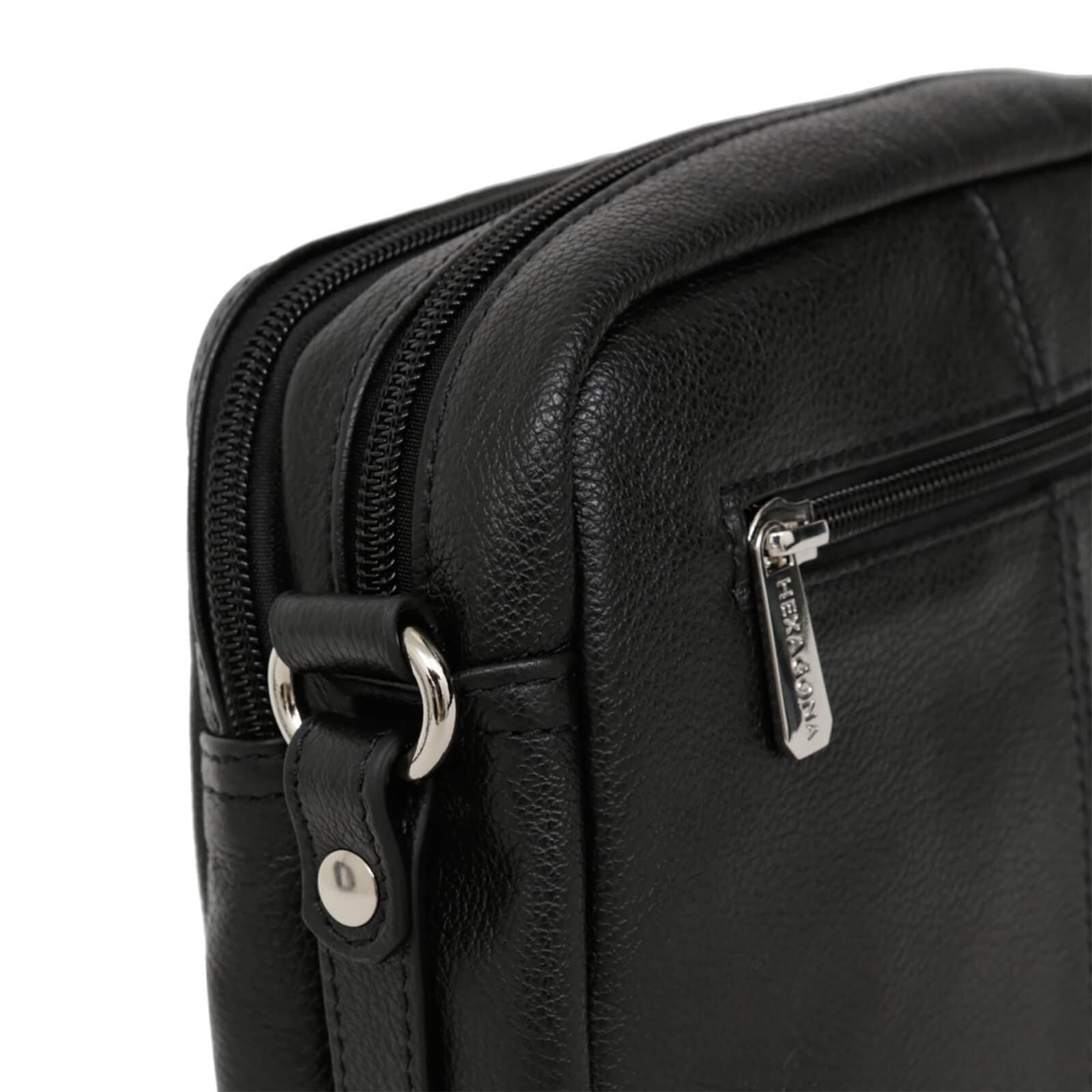 Kožená crossbody kabelka Hexagona Cecilie, černá 4