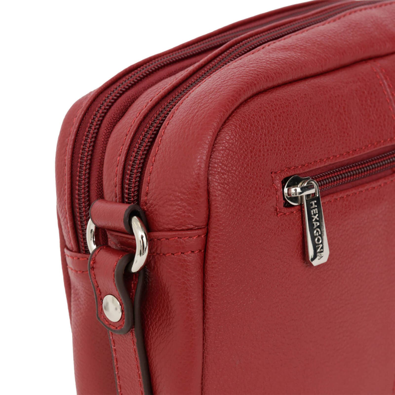 Kožená crossbody kabelka Hexagona Cecilie, červená 4