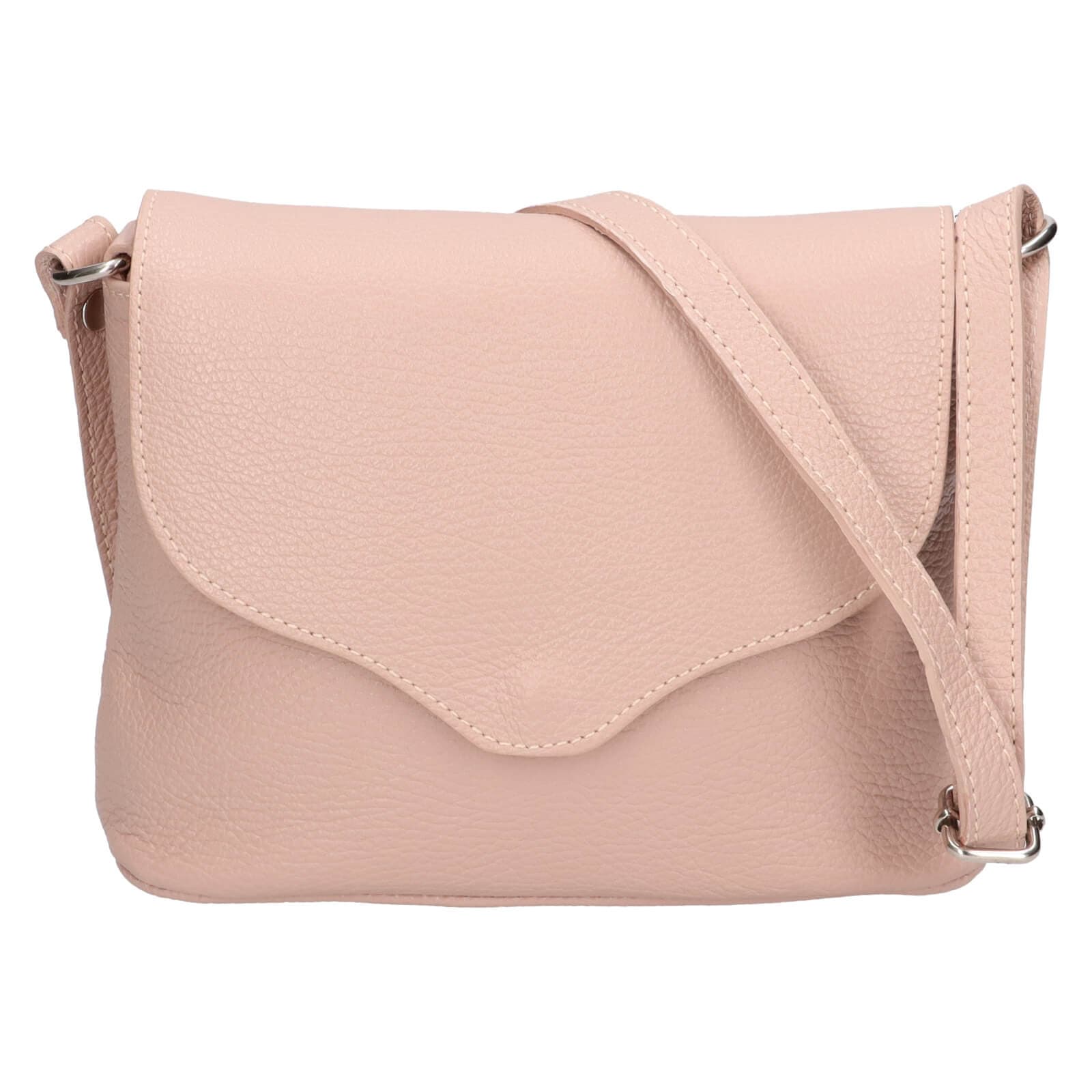 Kožená crossbody kabelka Italia Alice, růžová