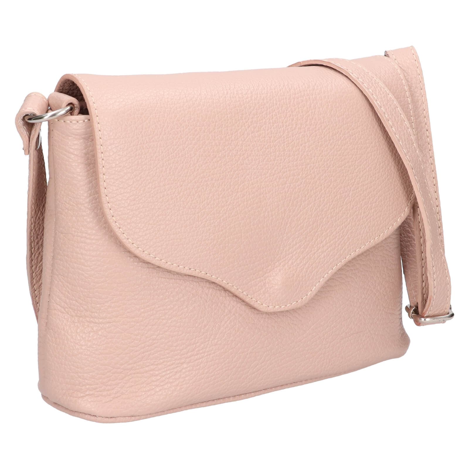 Kožená crossbody kabelka Italia Alice, růžová 2