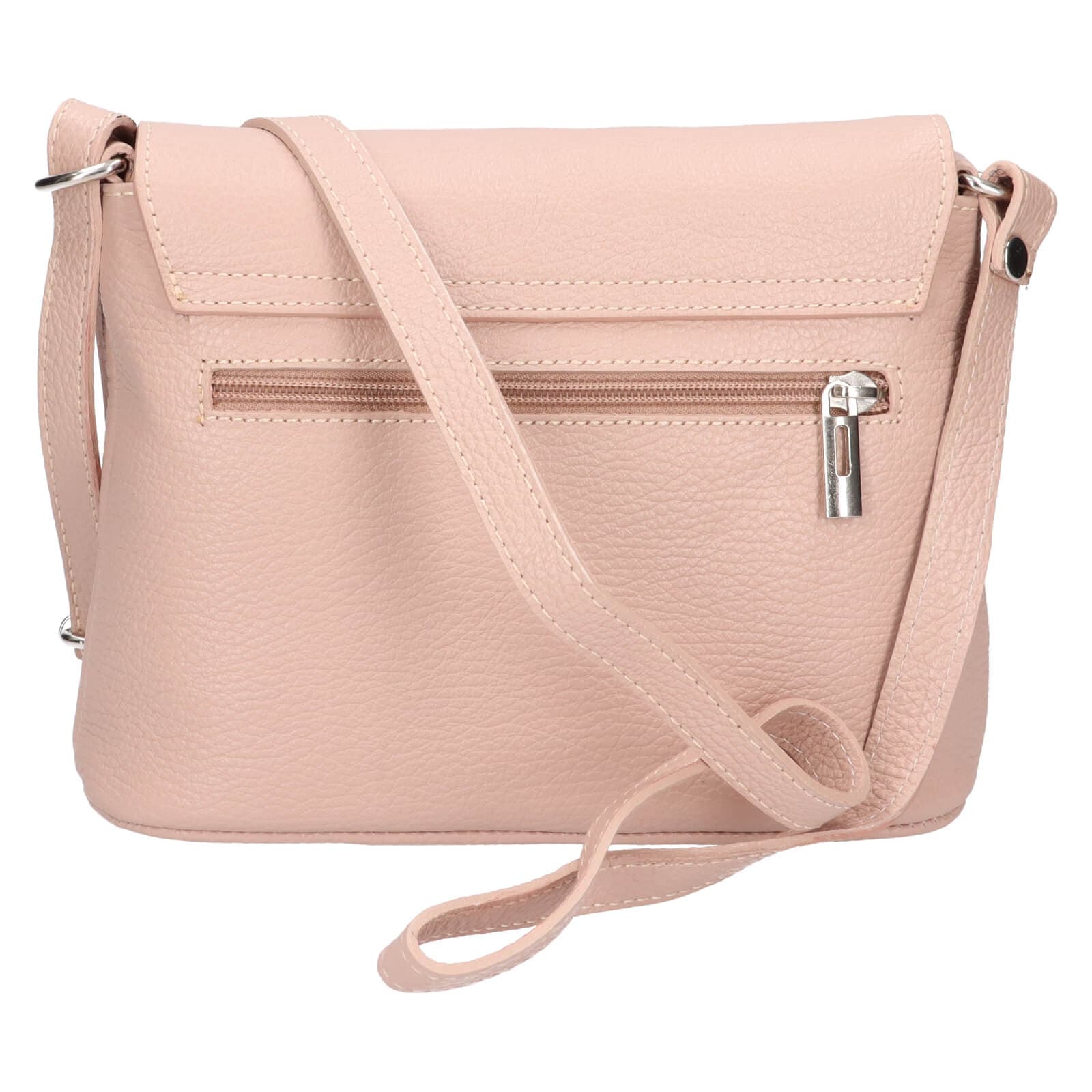 Kožená crossbody kabelka Italia Alice, růžová 3