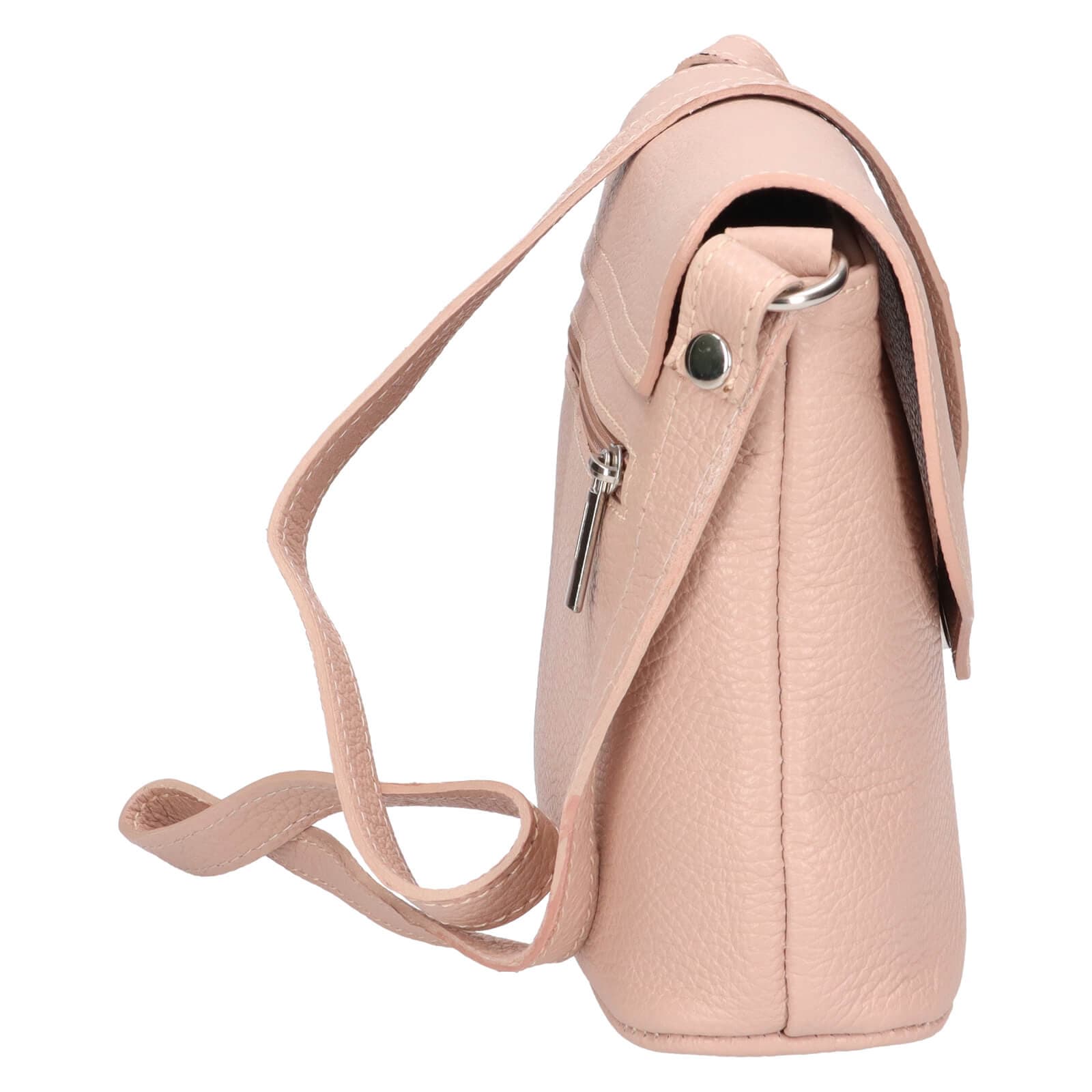 Kožená crossbody kabelka Italia Alice, růžová 4