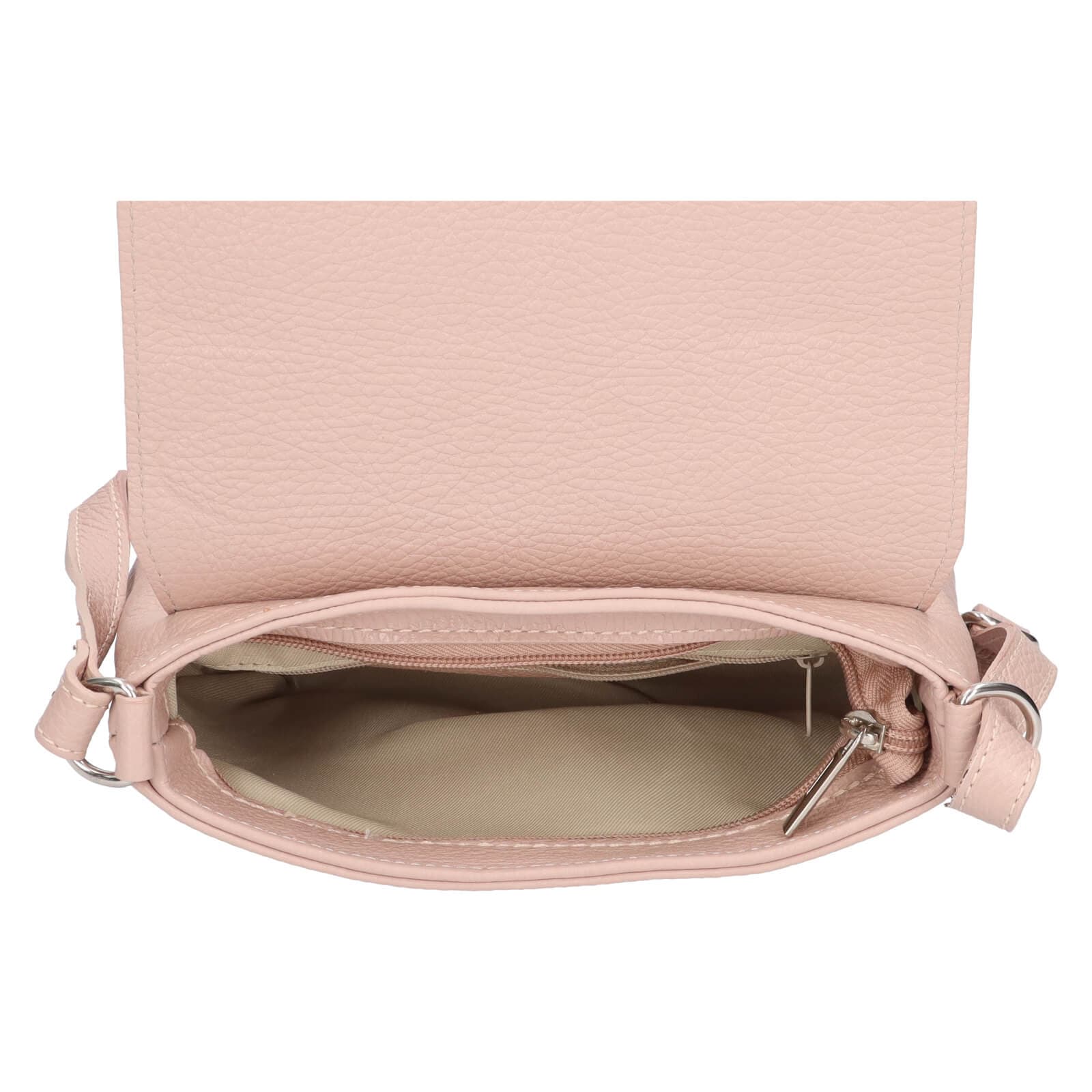 Kožená crossbody kabelka Italia Alice, růžová 5