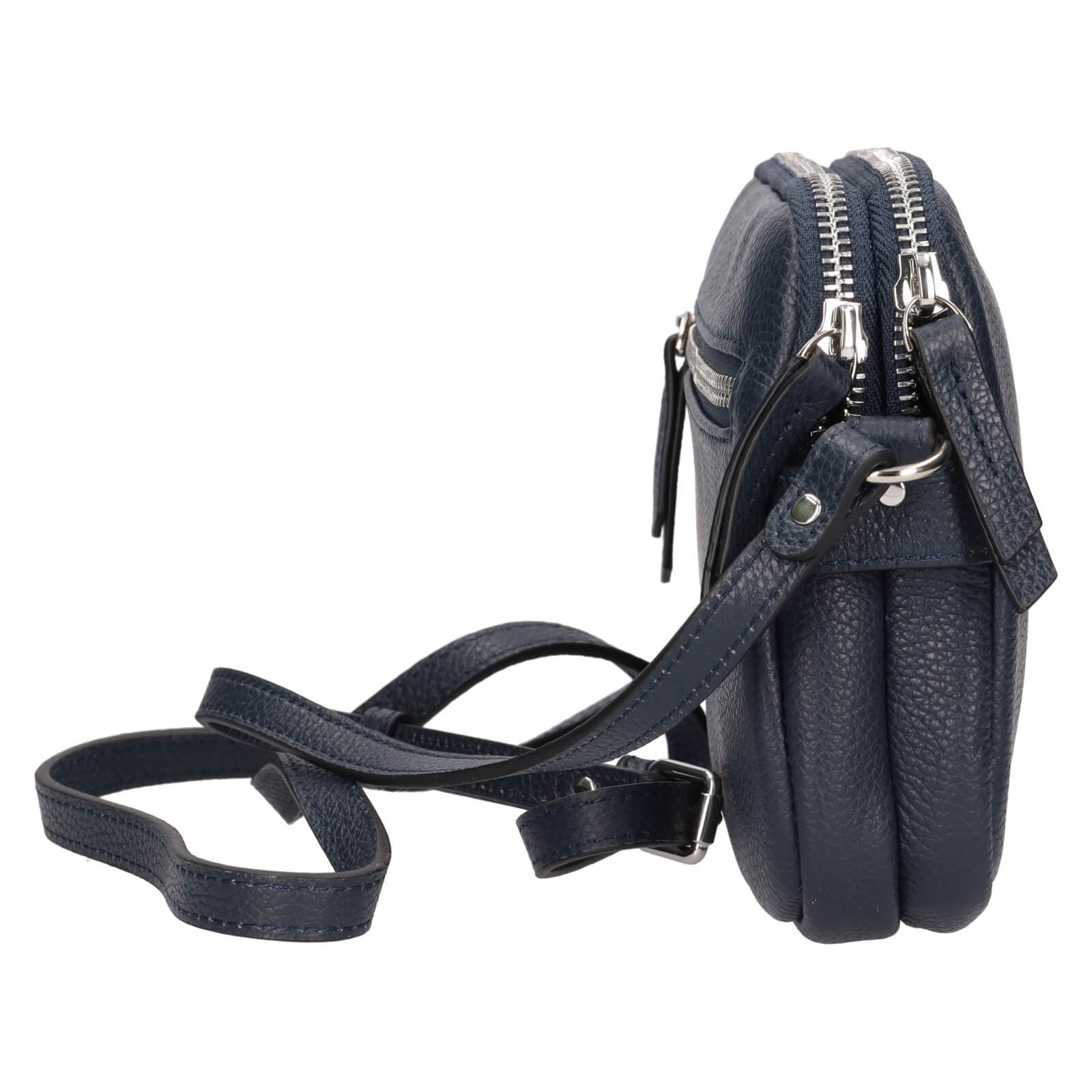Kožená crossbody kabelka Katana Francia, modrá 4