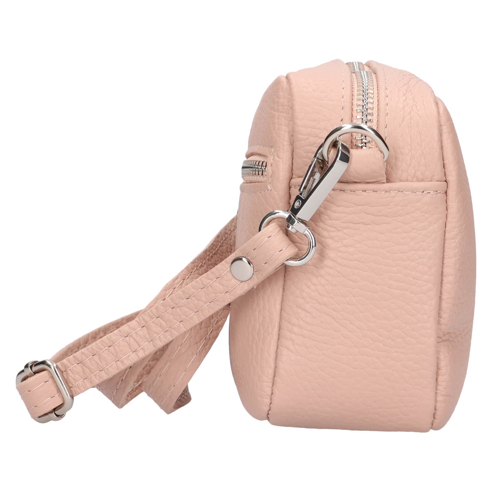 Kožená crossbody kabelka Italia Marika, růžová 4