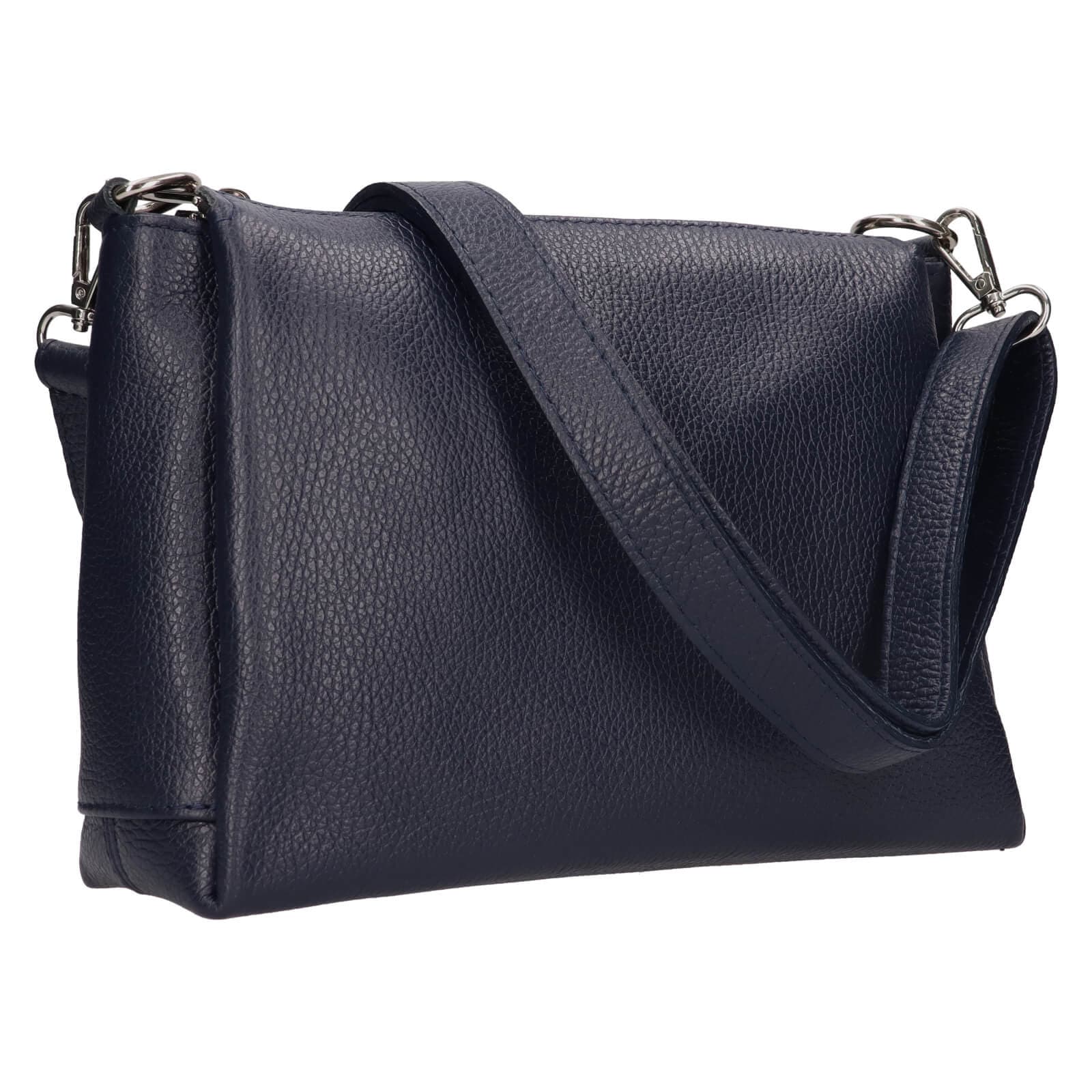 Kožená crossbody kabelka Italia Tamara, modrá 2