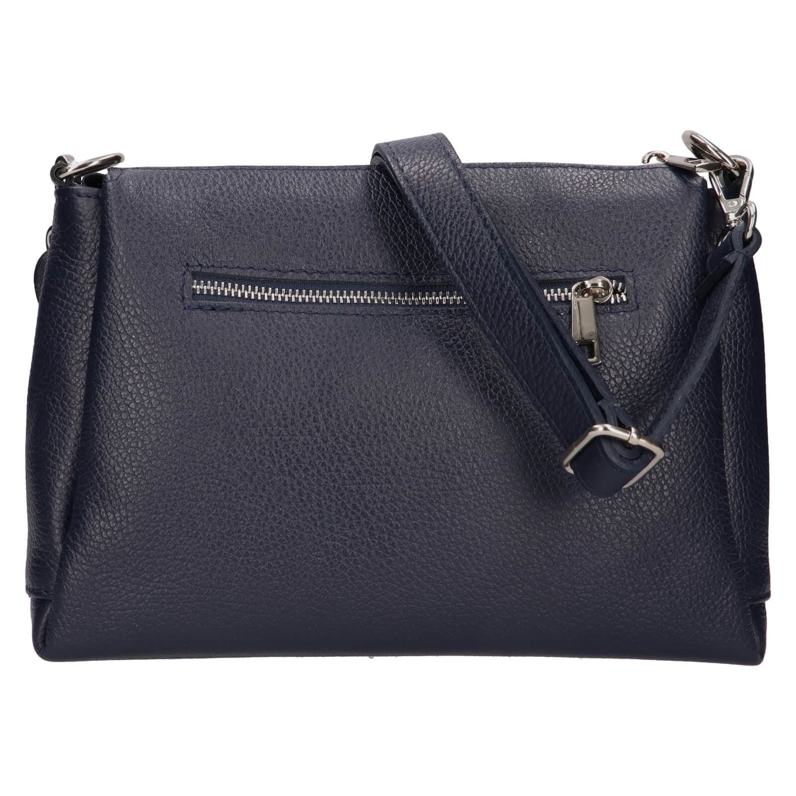 Kožená crossbody kabelka Italia Tamara, modrá 3