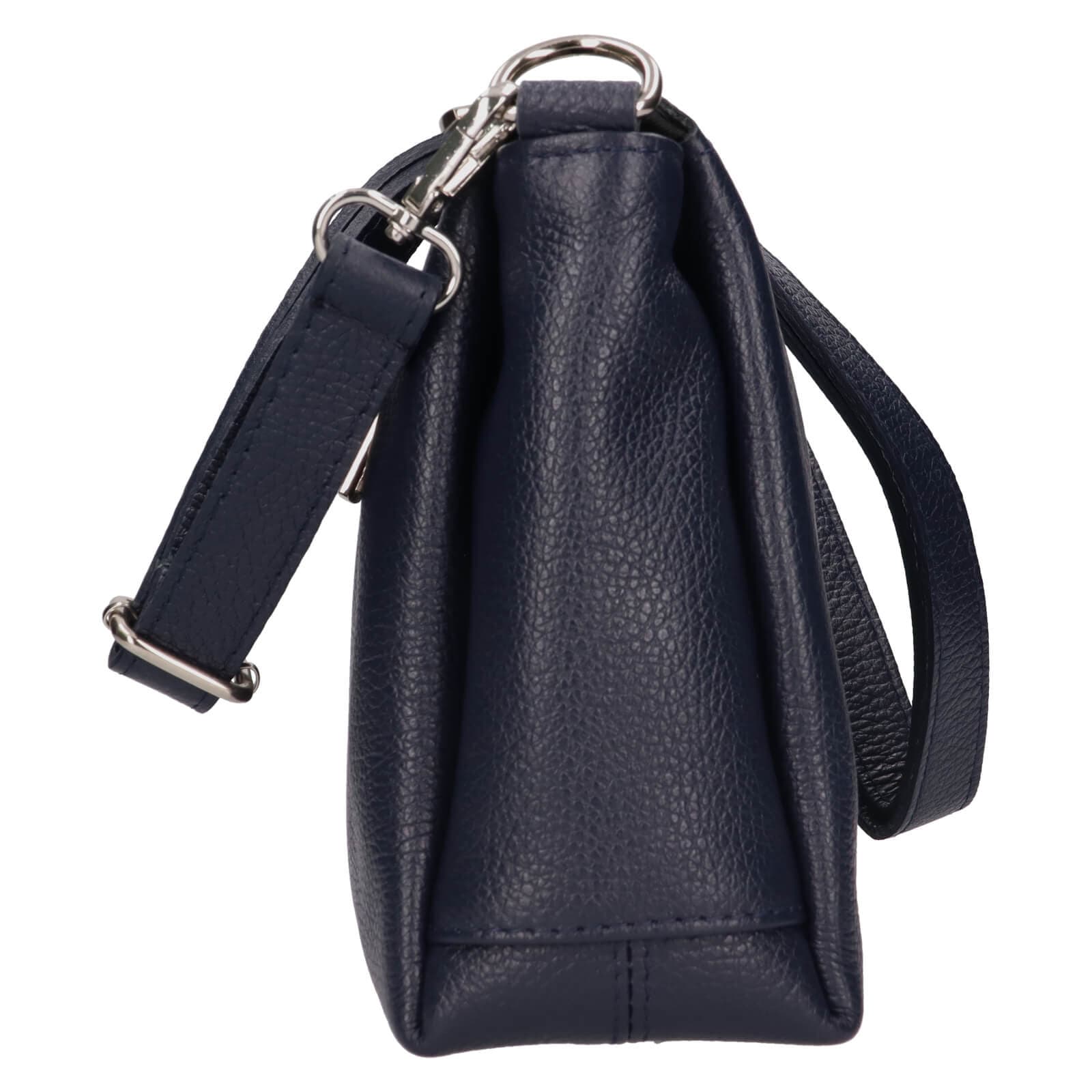 Kožená crossbody kabelka Italia Tamara, modrá 4