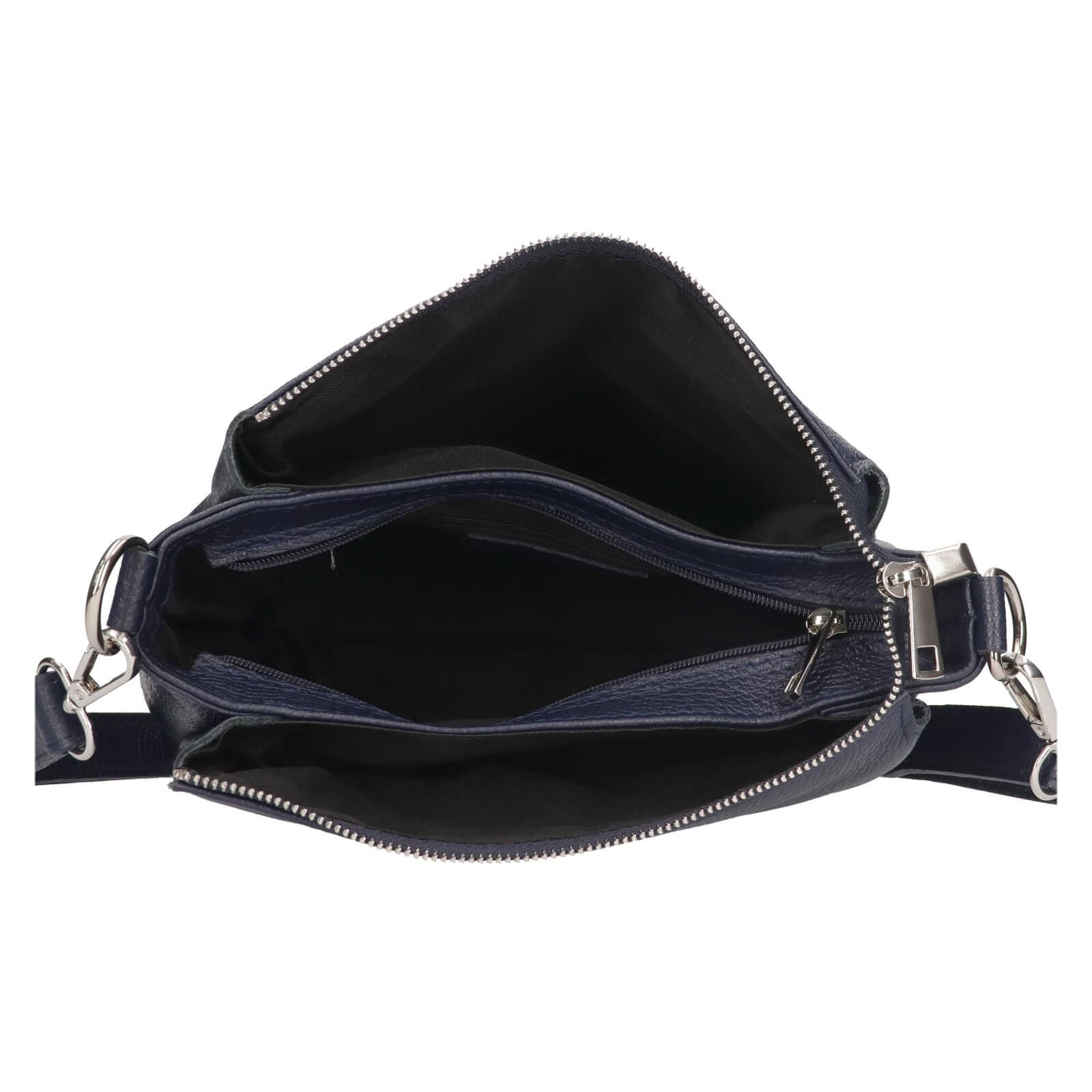 Kožená crossbody kabelka Italia Tamara, modrá 5