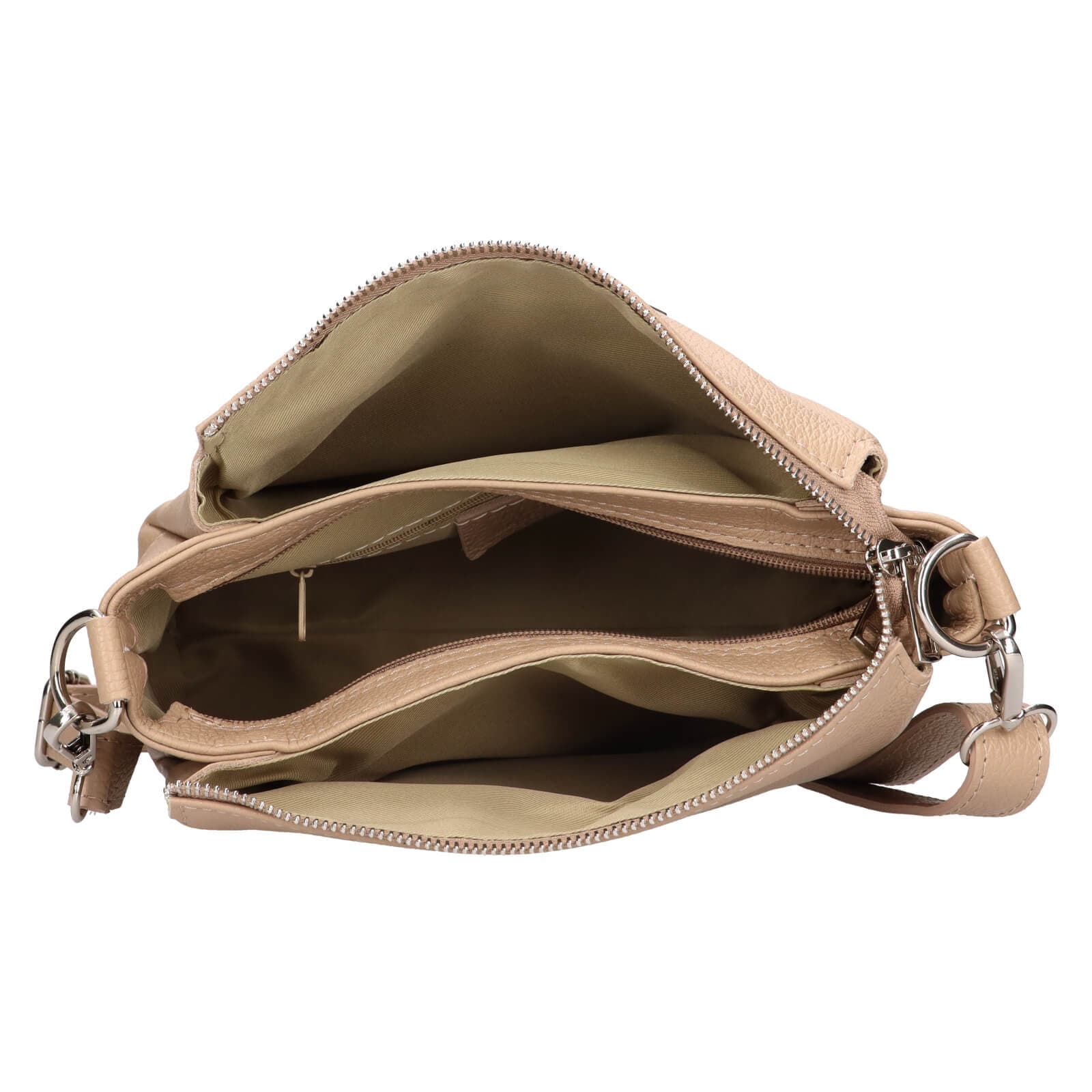 Kožená crossbody kabelka Italia Tamara, béžová 5