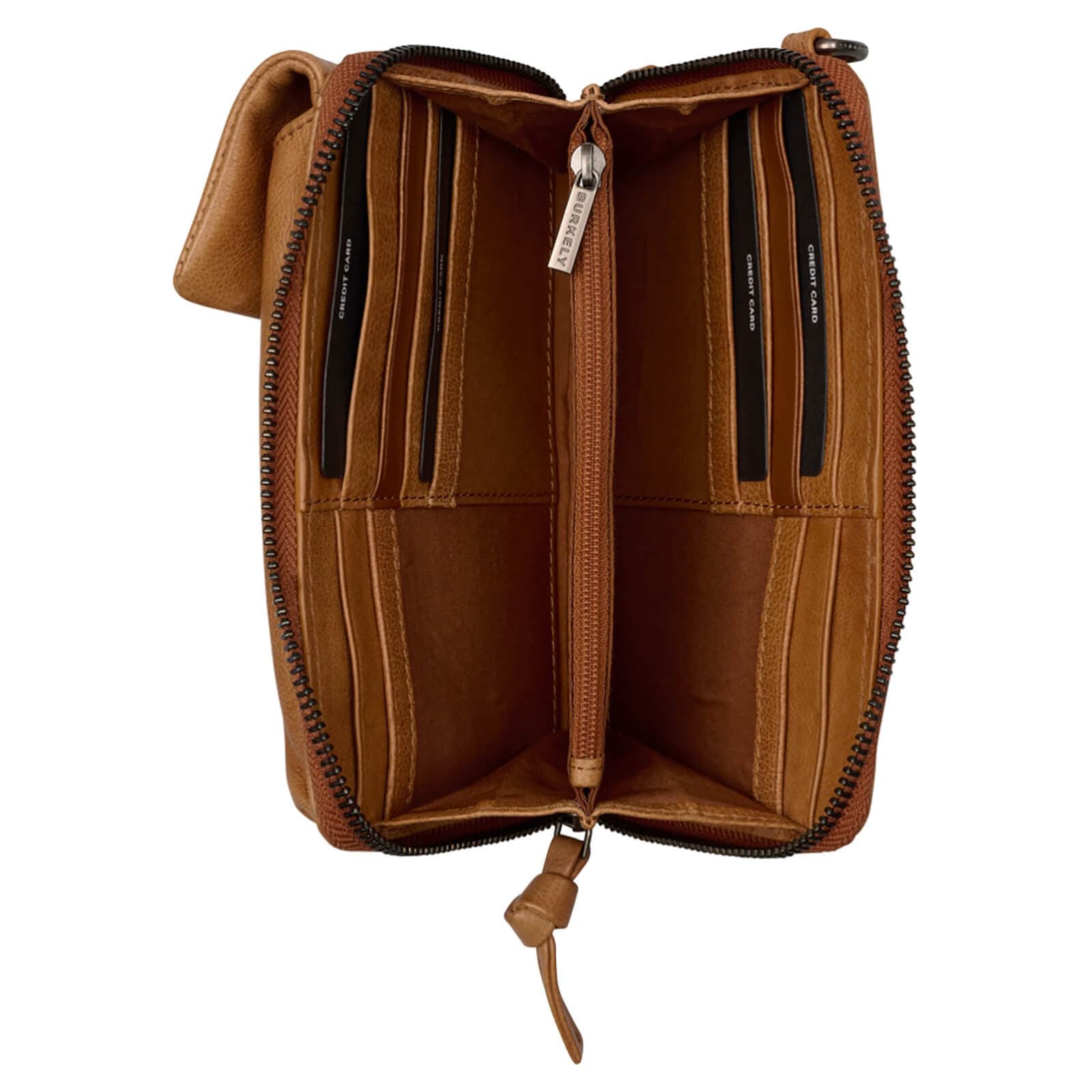 Kožená crossbody kabelka s peněženkou Burkely Vida, hnědá 3