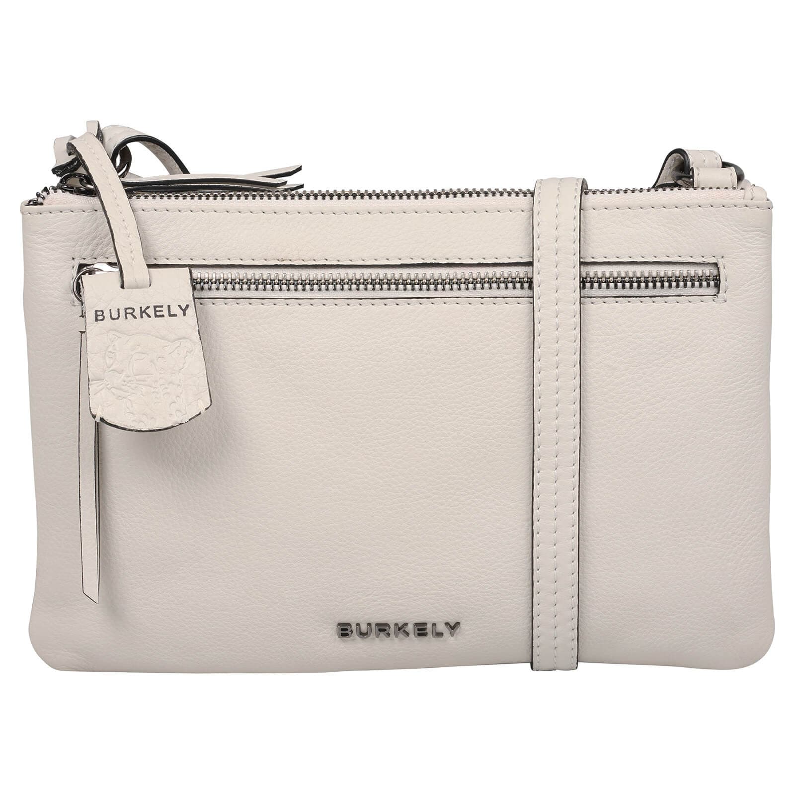 Crossbody kožená kabelka Burkely Whelly, krémová