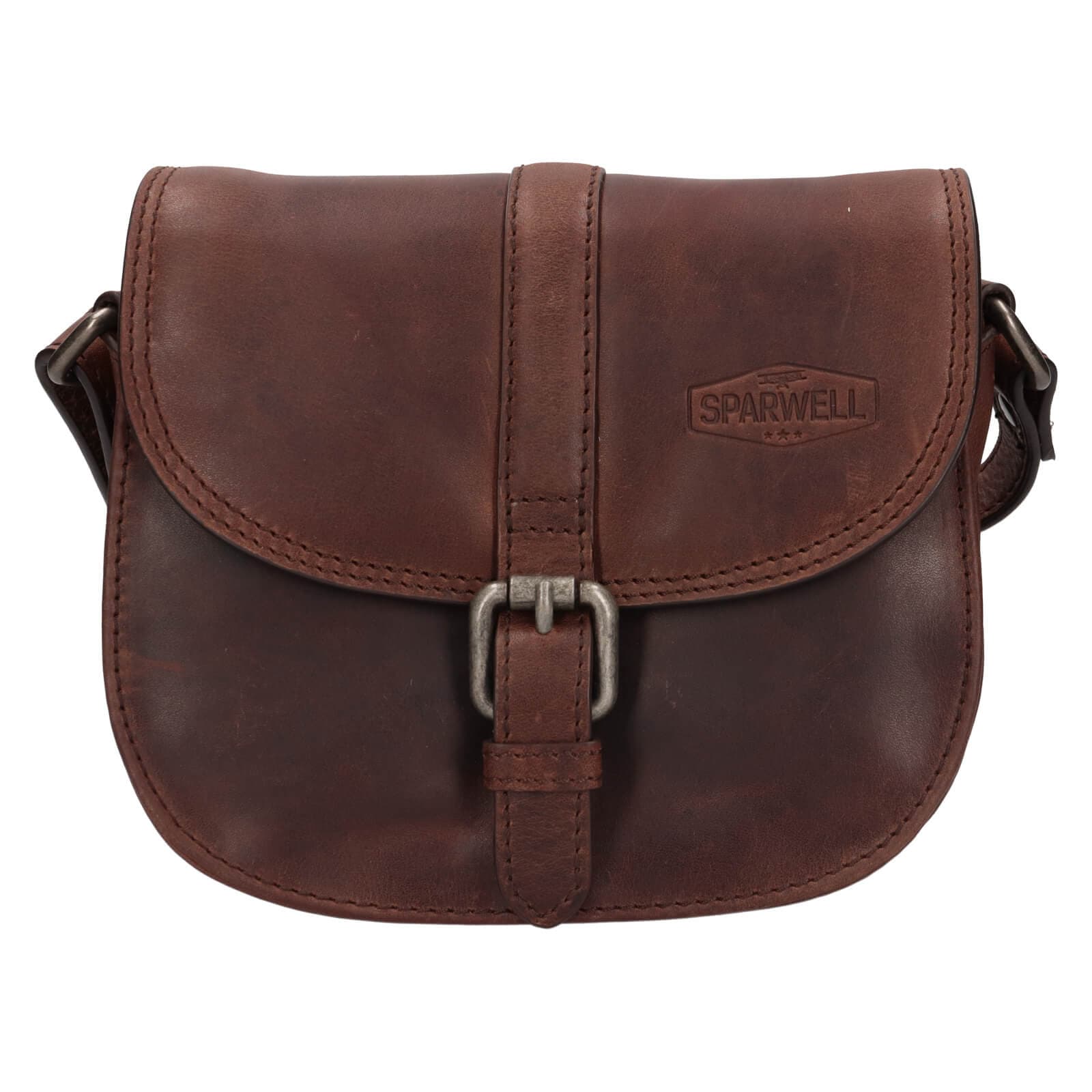 Kožená crossbody kabelka Sparwell Kamile, hnědá