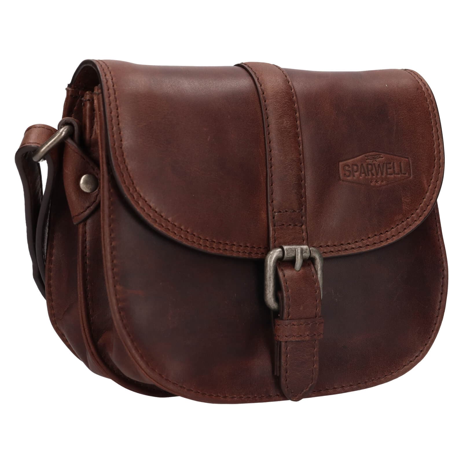 Kožená crossbody kabelka Sparwell Kamile, hnědá 2