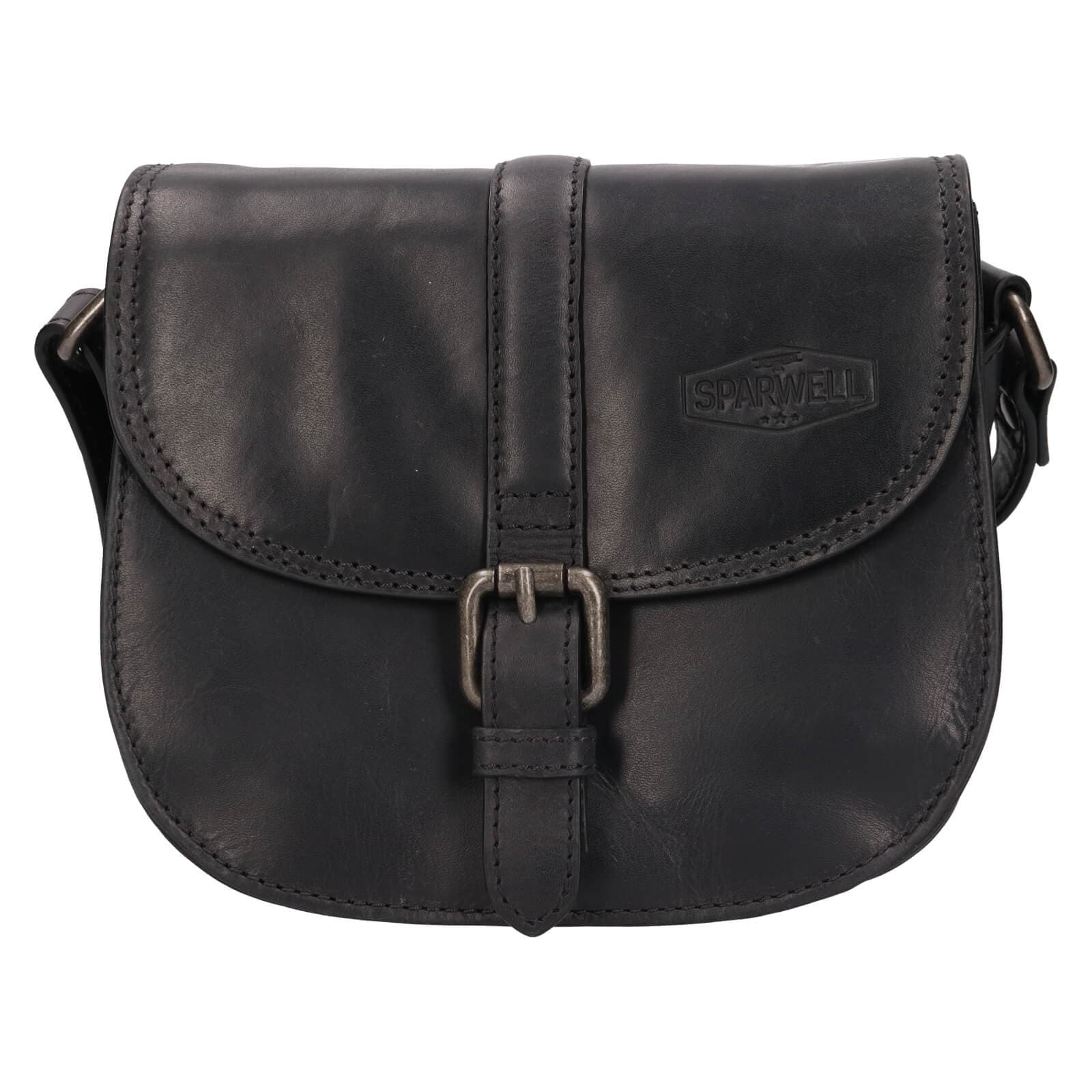 Kožená crossbody kabelka Sparwell Kamile, černá 2