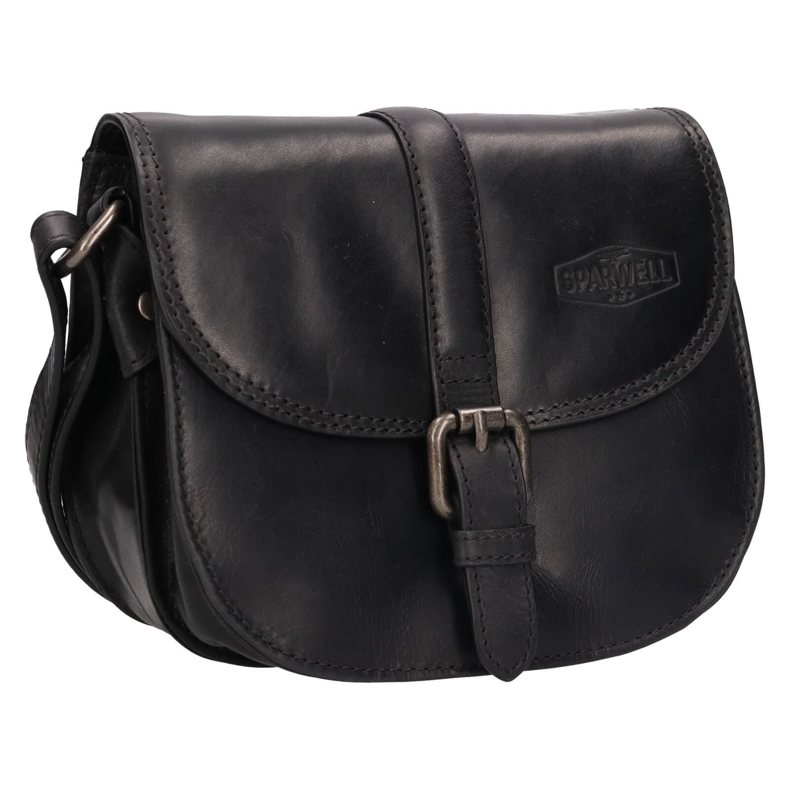 Kožená crossbody kabelka Sparwell Kamile, černá 3