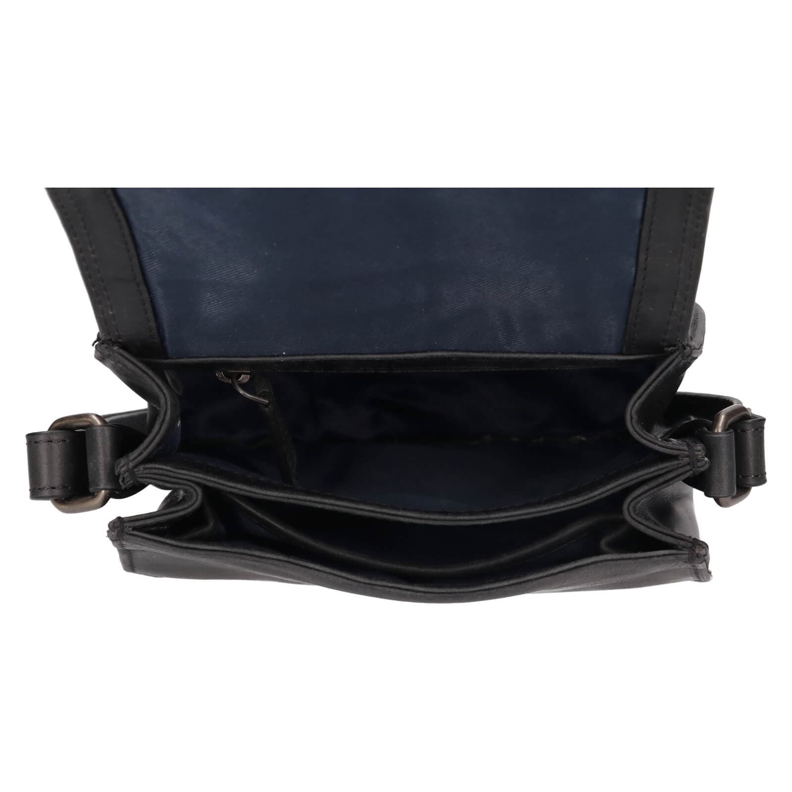 Kožená crossbody kabelka Sparwell Kamile, černá 6