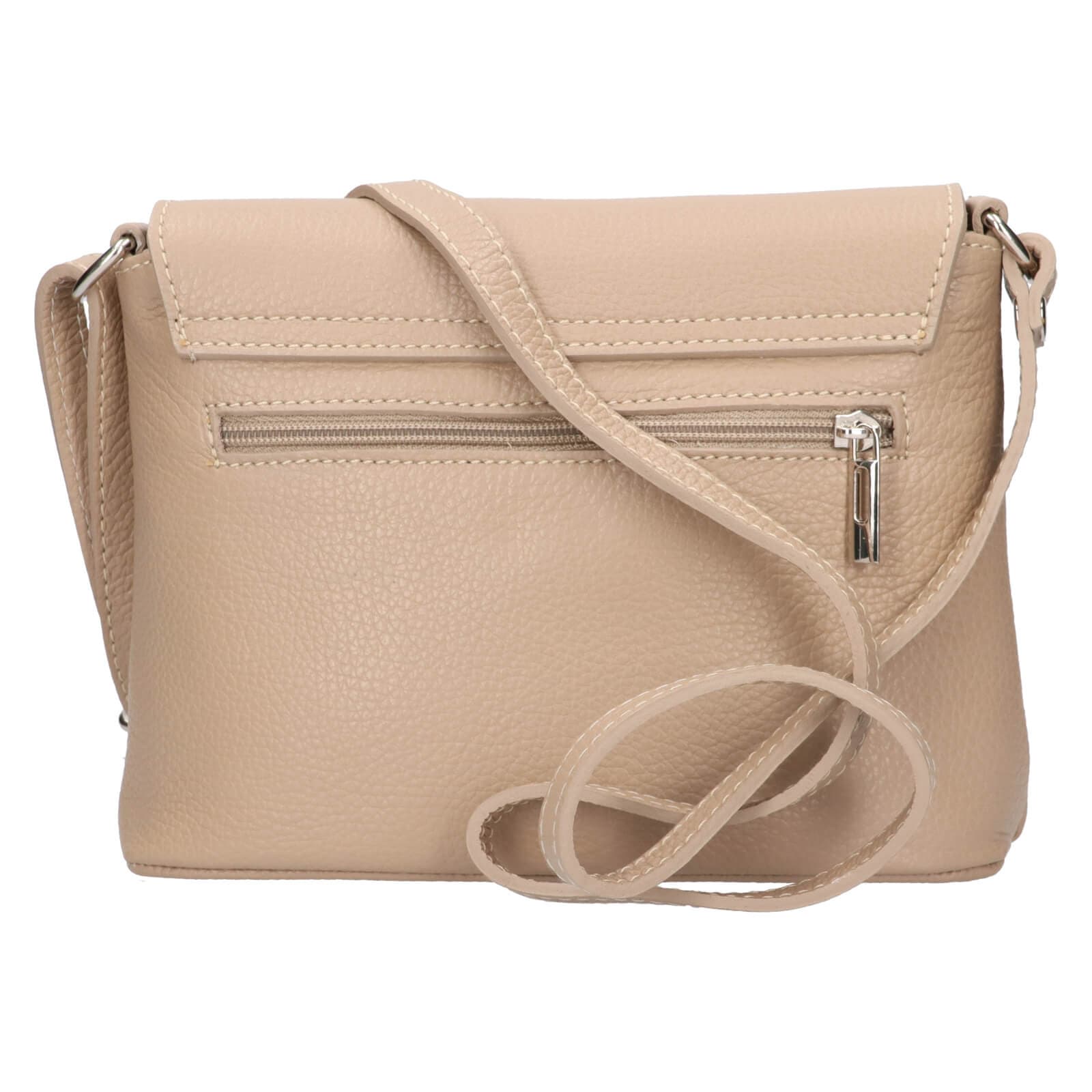 Kožená crossbody kabelka Italia Alice, béžová 3