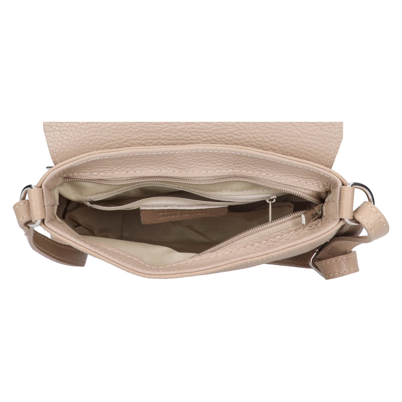 Kožená crossbody kabelka Italia Alice, béžová 5